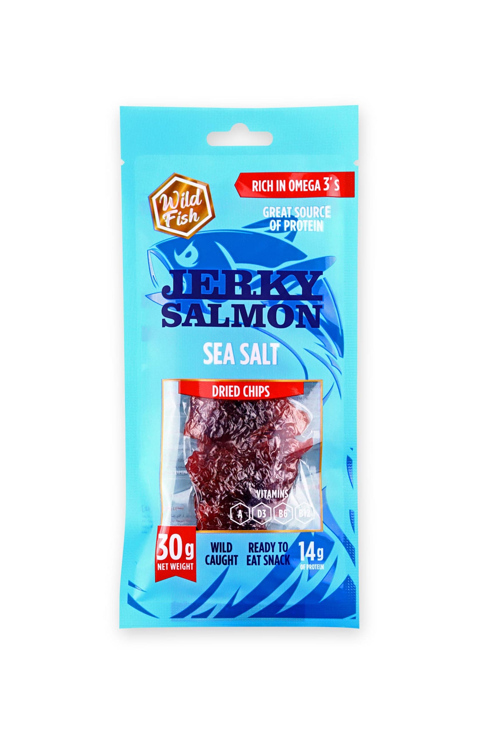 Jerky Salmon Dried Chips Sea Salt 30g