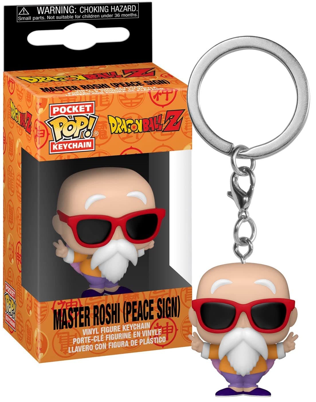 Funko POP! Keychain: DBZ - Master Roshi - (Peace Sign) Dragon Ball Z Novelty Keyring - Collectable Mini Figure - Stocking Filler - Gift Idea - Official Merchandise - Anime Fans - Backpack Decor