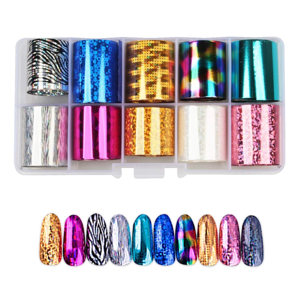 Professional 12 Mix Star Pattern Fashion Design Glitzy Transfer Nail ART Foil Roll -B