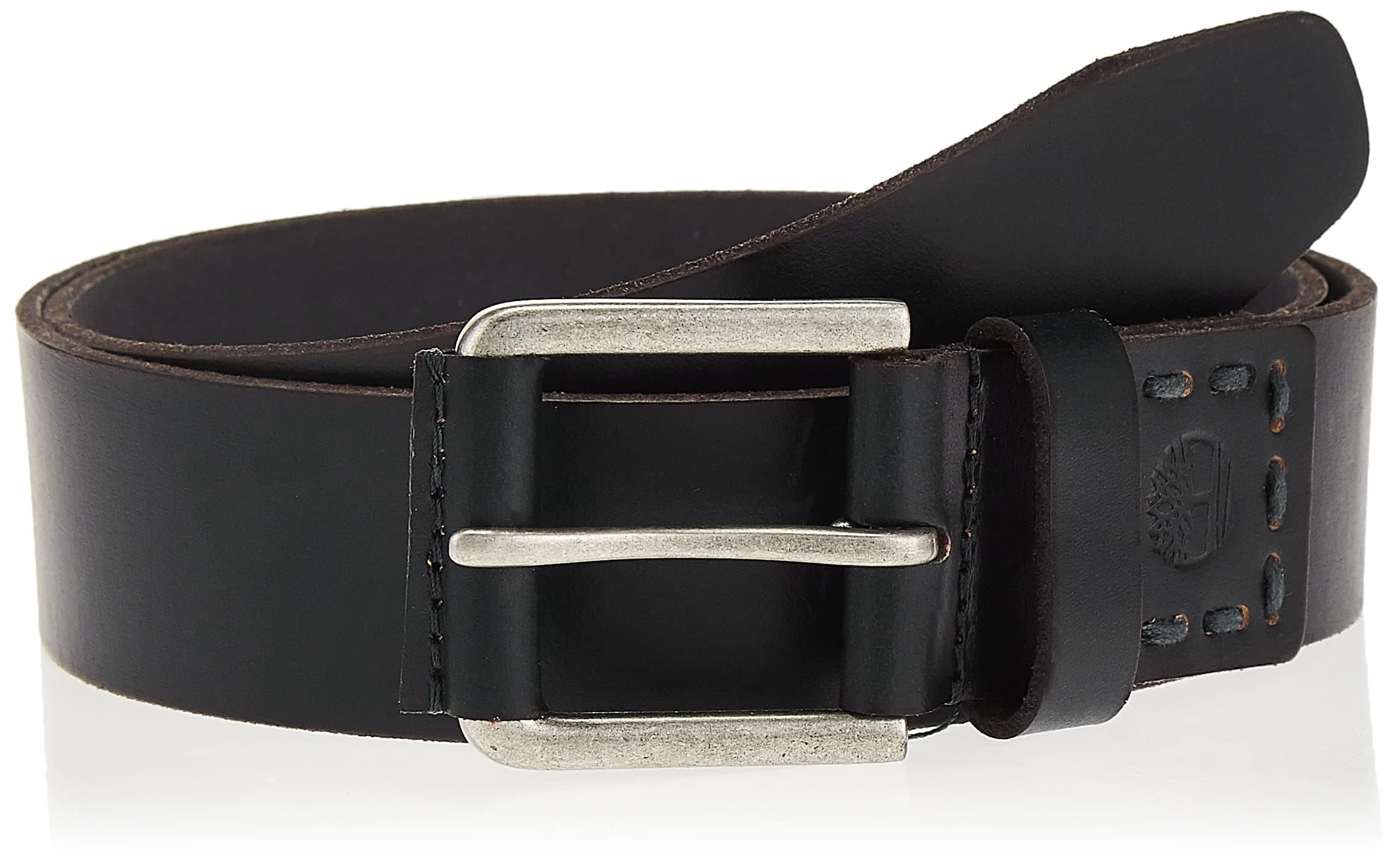 Men's Casual Leather Belt, Black, 40 MM