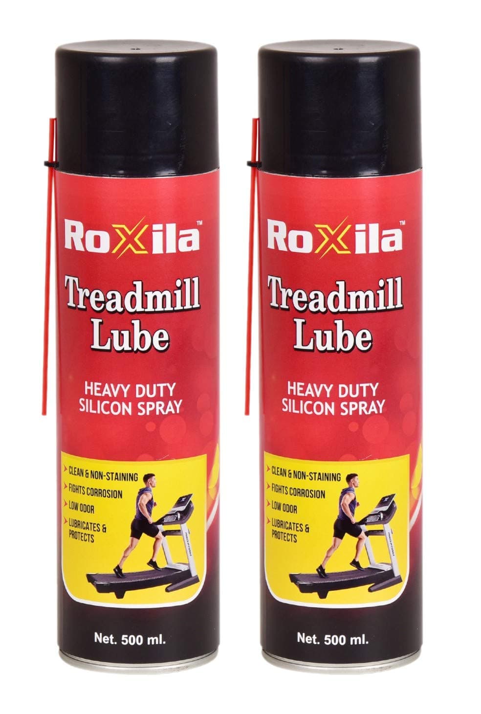 Pure Silicone Treadmill Lubricant Spray 500ml | Heavy Duty Belt Lubricant | High Viscosity Silicone Oil | Reduces Noise & Friction | Extends Motor & Belt Life | All Treadmills (Pack of 2)
