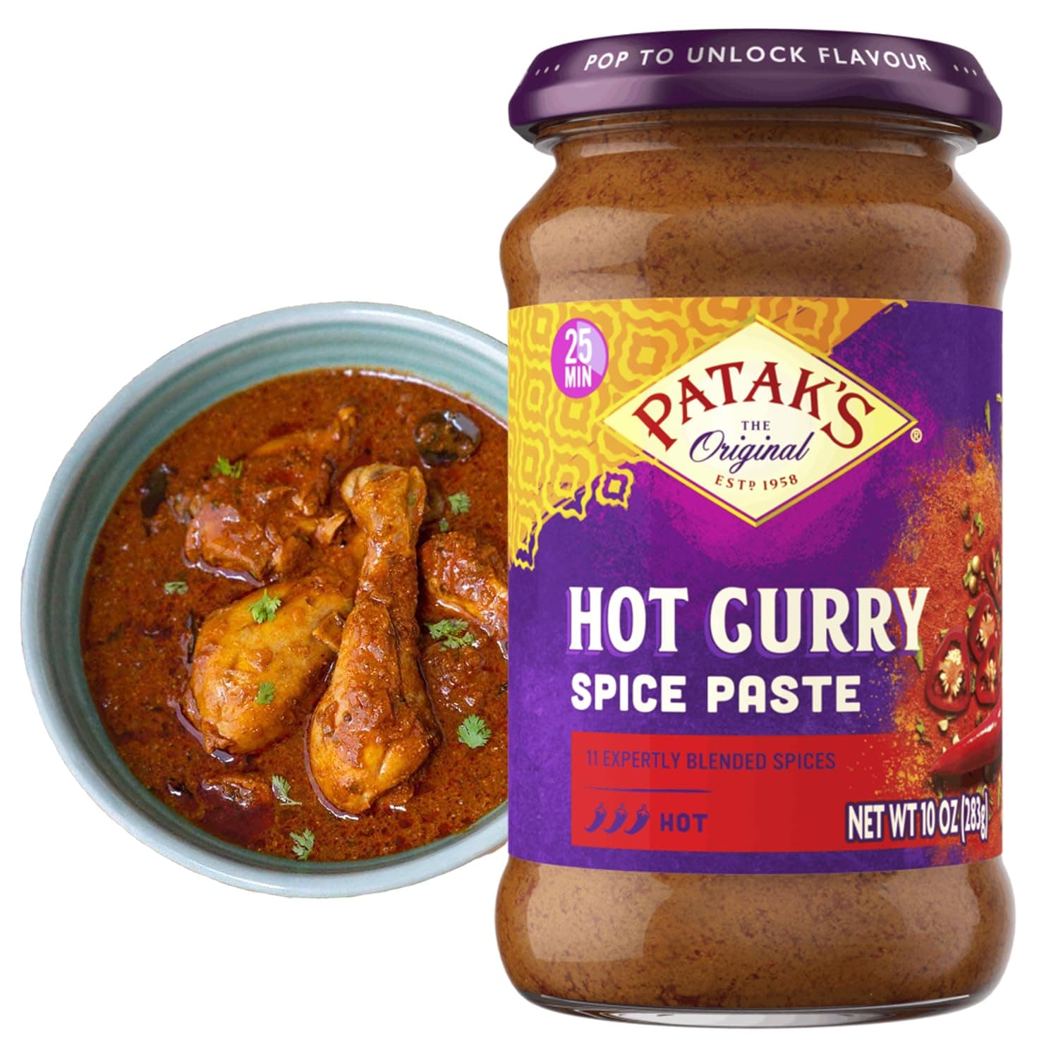 Pataks Curry Paste Extra Hot (10 oz)