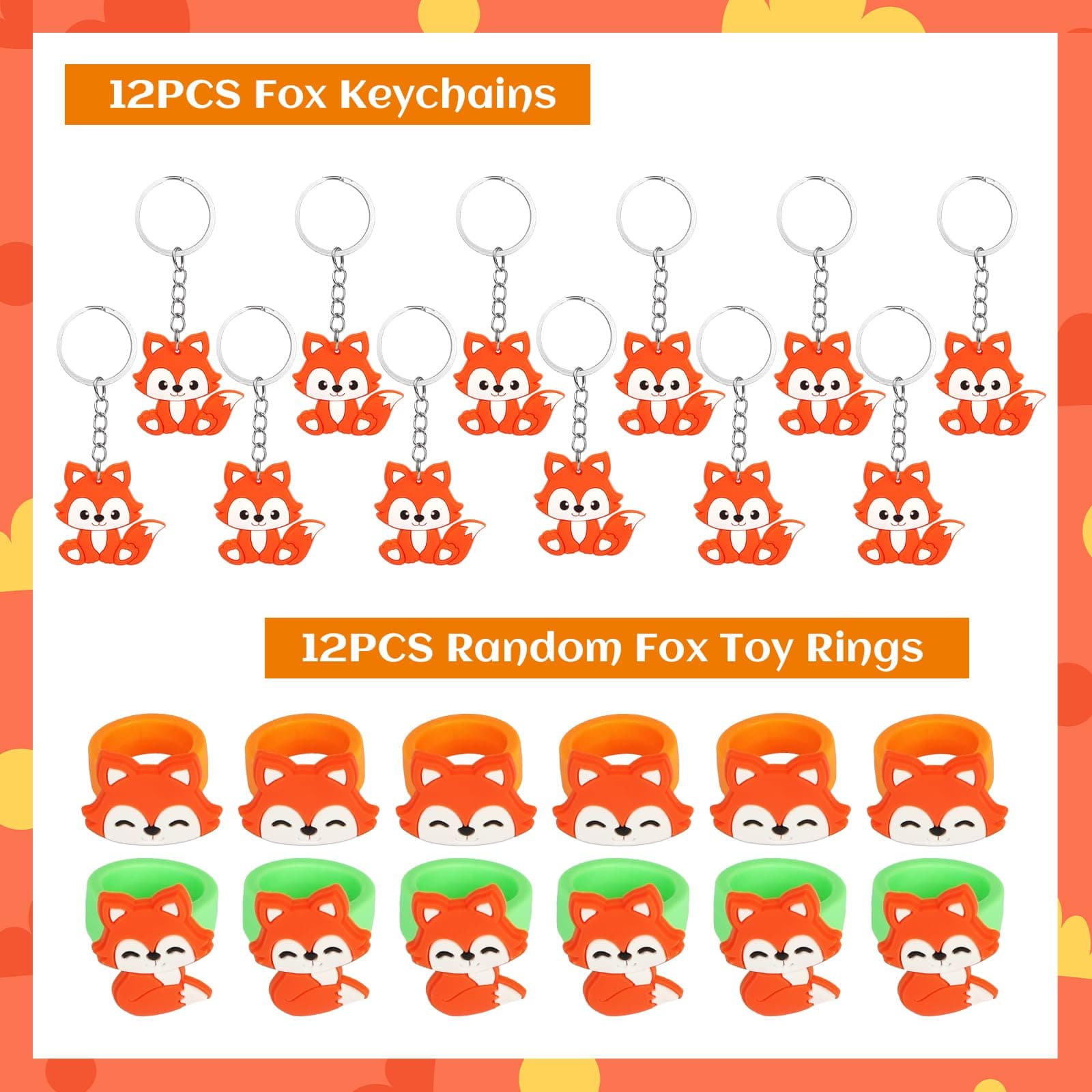 Fox Party Favors, 132PCS Fox Themed Birthday Party Supplies, Fox Gifts Goodie Bag Stuffers Stickers Stamps Toys Pinata Prizes for Jungle Safari Party Woodland Creatures Fox Birthday Party Decorations