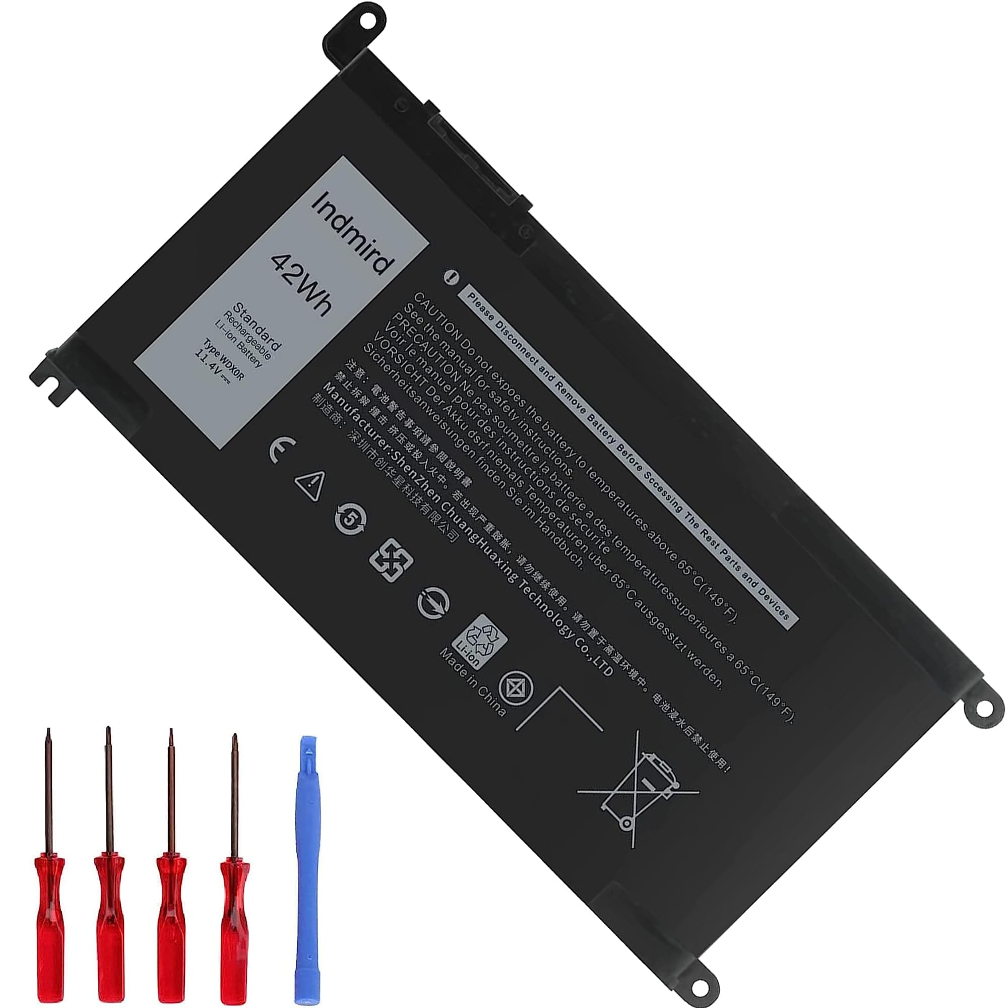 Indmird WDXOR Laptop Battery Replacement for DELL Inspiron13 5368 5378 5379 7368 7378 14 7460 15 5565 5567 5568 5578 7560 7570 7579 7569 17 5765 5767 5770 VOSTRO 14 5468 Latitude 3189 Notebook WDX0R