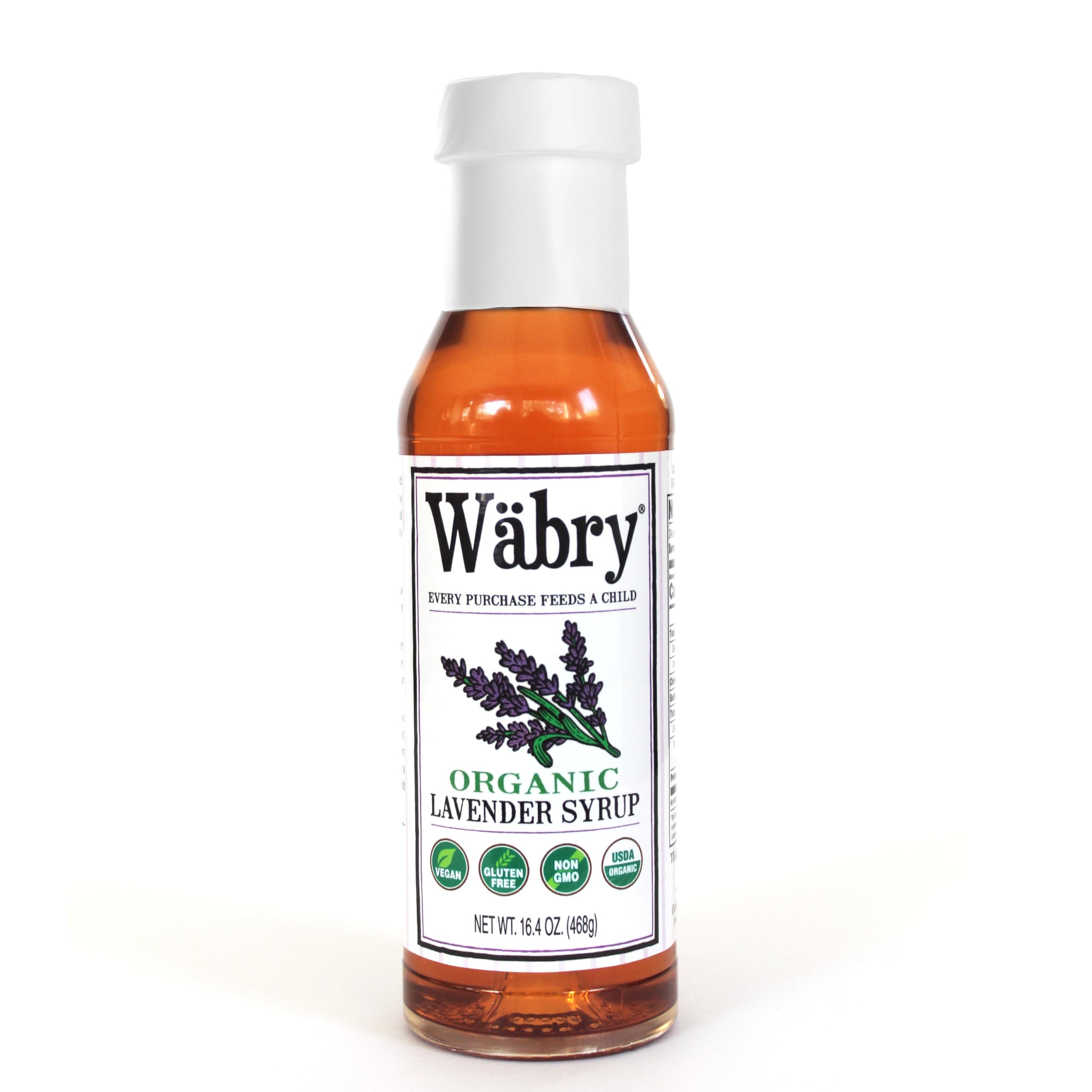 Wabry Organic Lavender Syrup – 16.4Oz (468G), Natural Coffee Syrup, Perfect For Lattes, Tea, Shaved Ice And Soda, Vegan Friendly, Non-Gmo, Dye-Free, Gluten-Free Snow Cone Bpa-Free Plastic