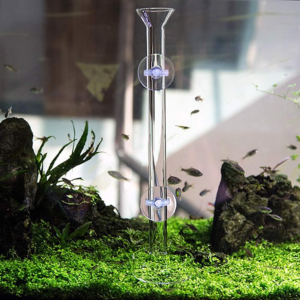 JJSJ Aquarium Feeding Tube 25/30/35/40/45 CM Glass Fish Tube Aquarium Feeding Tube Fish Shrimp with Fish Feeding Bowl with 2PCS Suction Cups (30Cm)