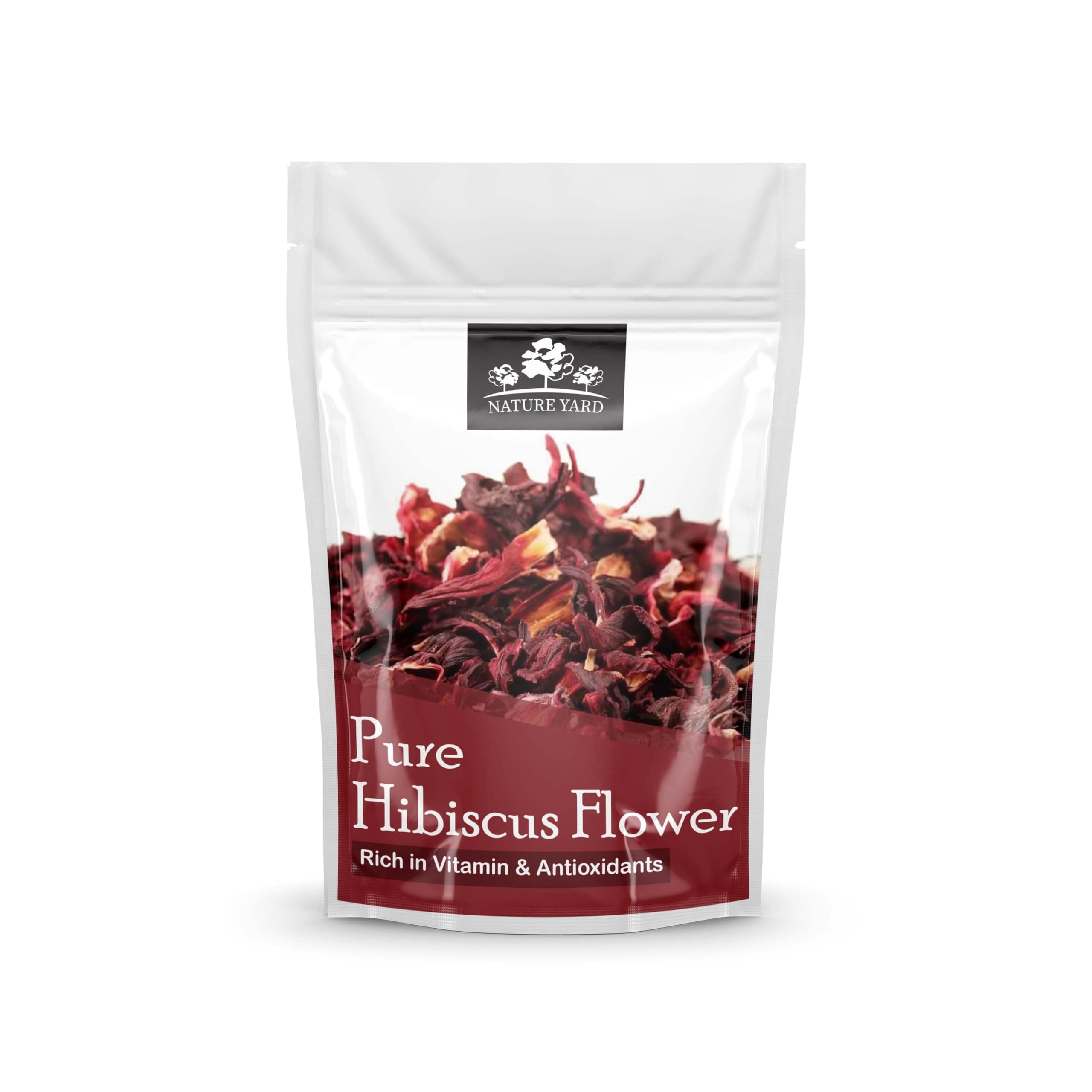 NATURE YARD Hibiscus Flower Tea-100 gm 100% Organic Hibiscus/Gudhal Flower for glowing skin & hair growth//Helps in Weight Management & Stress Relief/Boosts Immunity