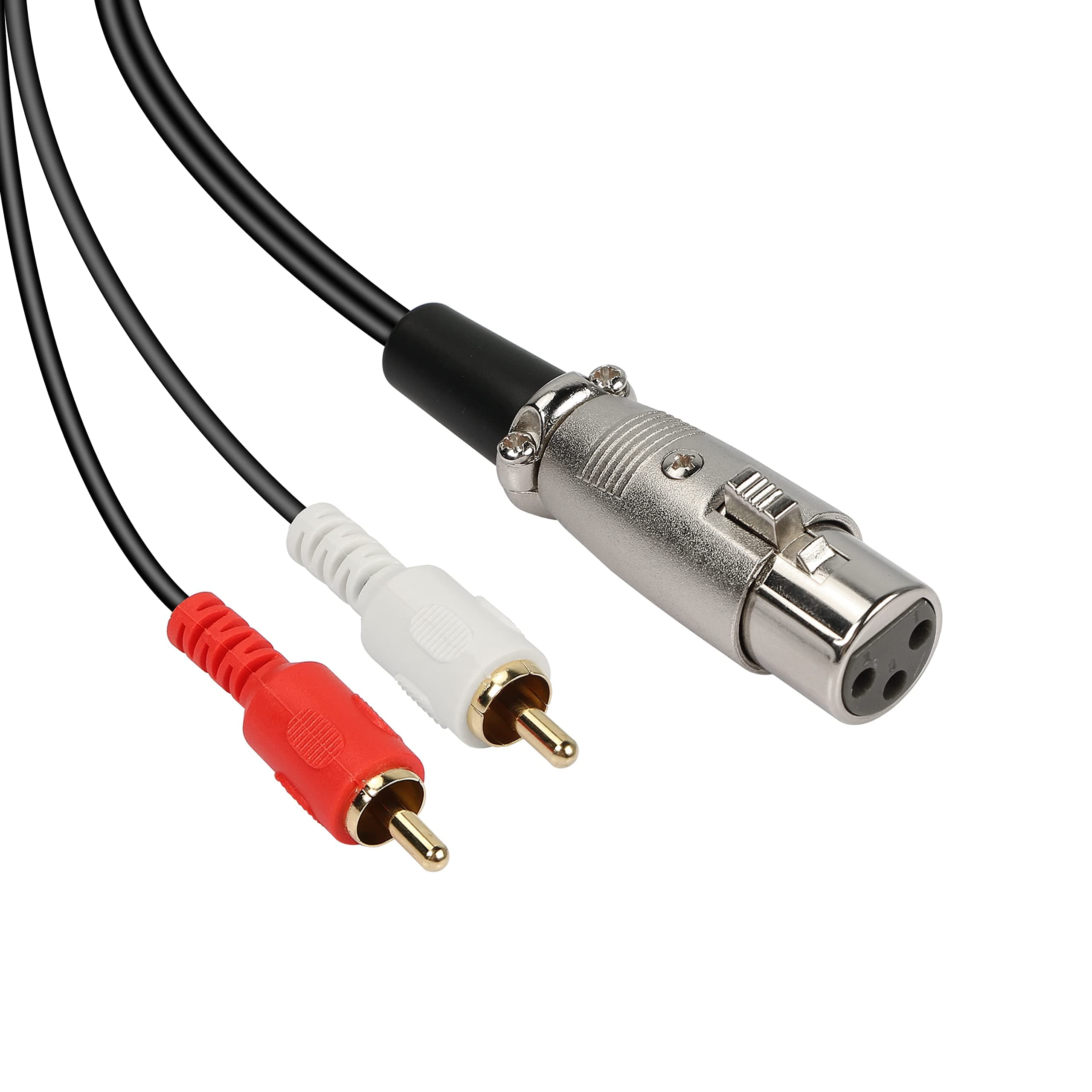 MEIRIYFA XLR to 2RCA Y Splitter Patch Cable - 1.5m (XLR Female to 2 RCA)