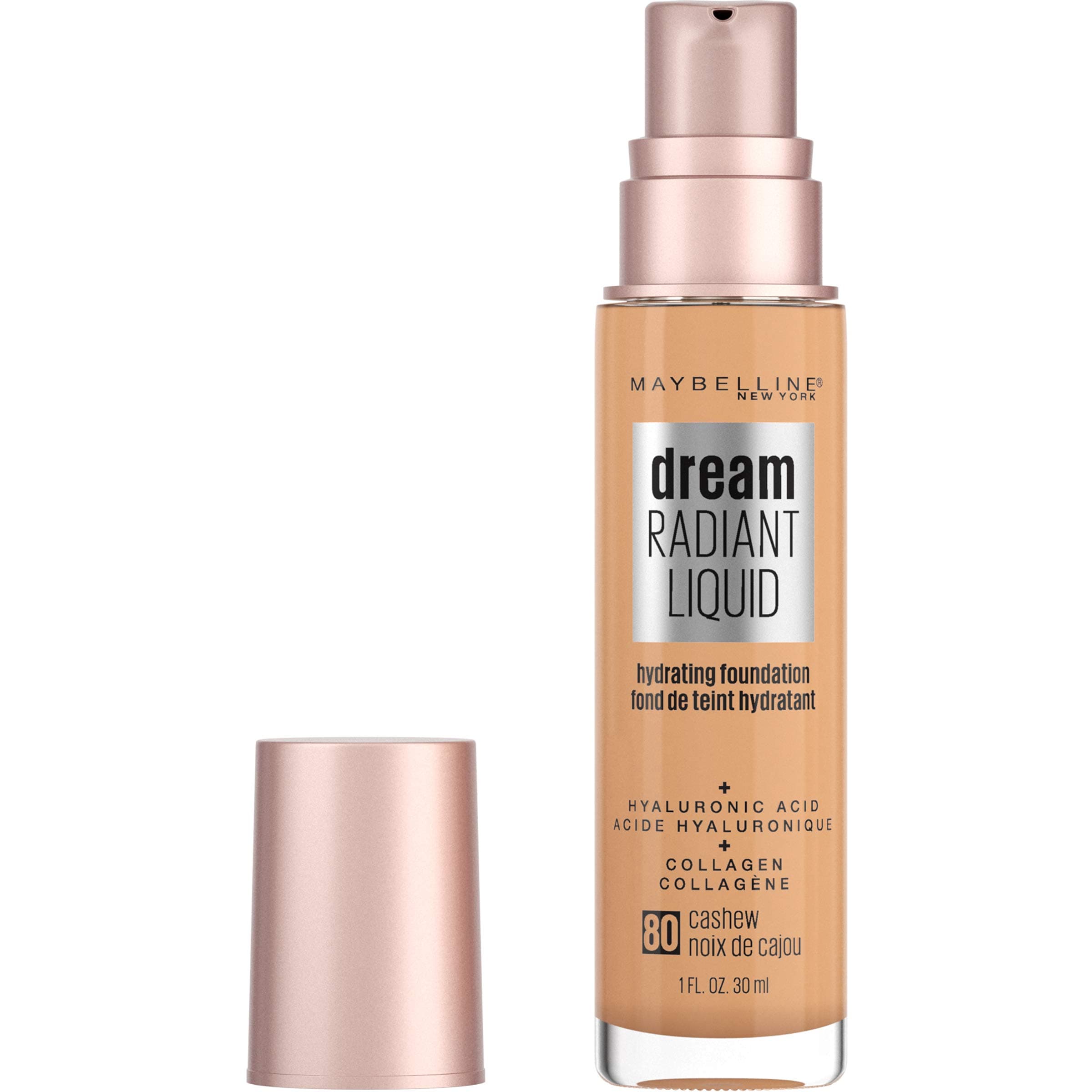 MAYBELLINE (Cashew) - dream Radiant Liquid Medium Coverage Hydrating Makeup, Lightweight Liquid Foundation, Cashew, 30ml