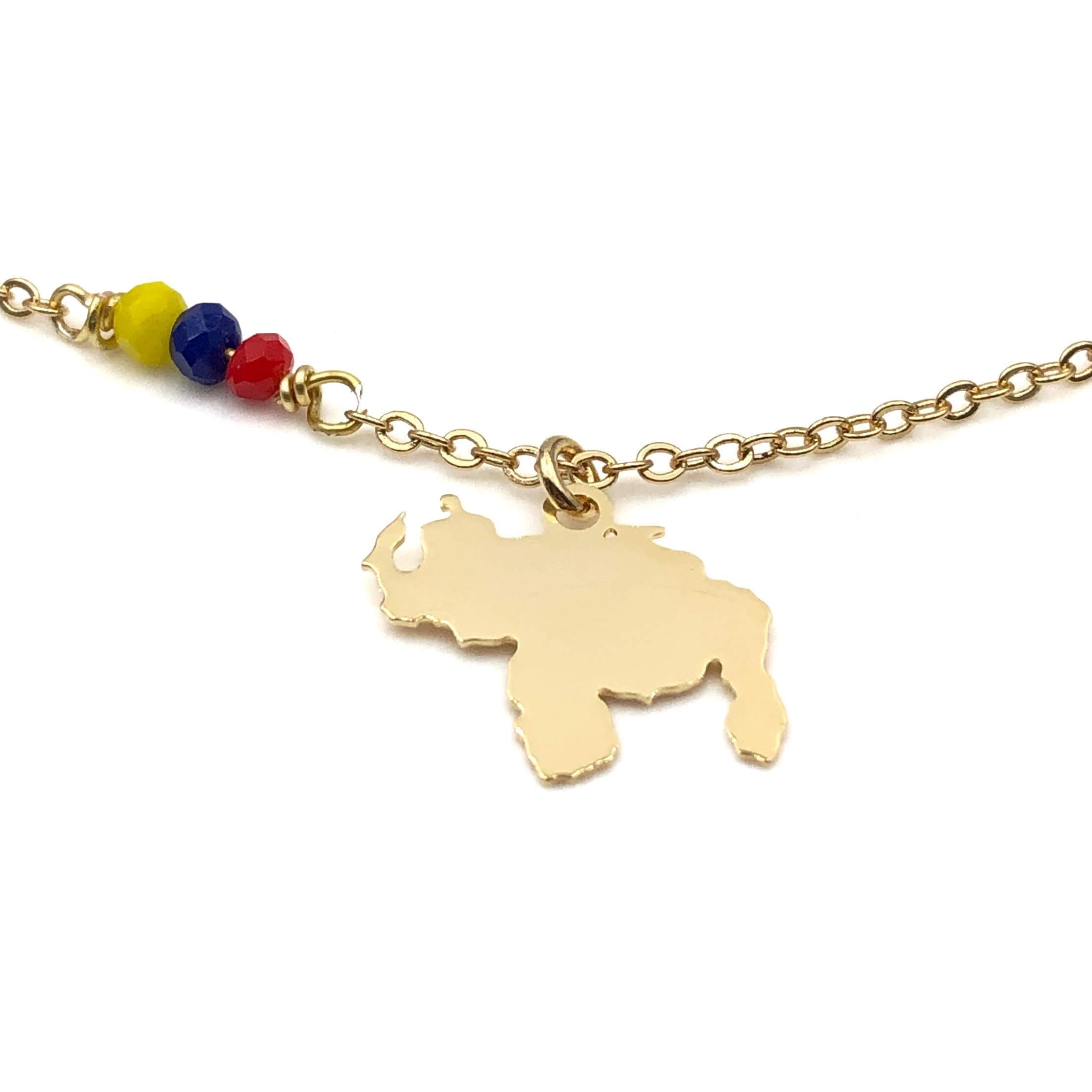 Venezuela Tiny Map Necklace 18k Gold-Plated 16.5 Inches Length Venezuelan jewelry for women