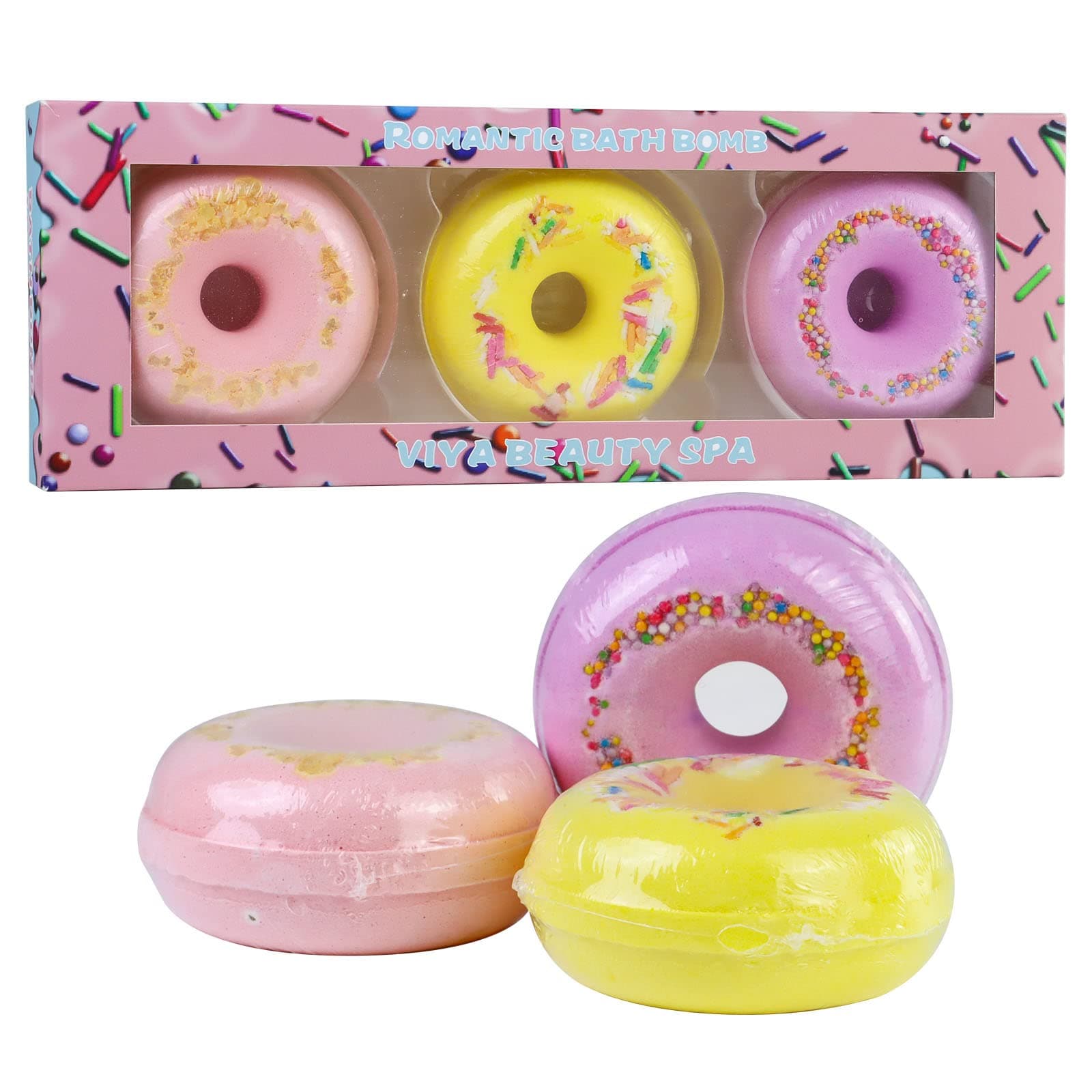 Bath Bombs for Women Relaxing, 100g x3pcs Higher-Value BathBombs for Relaxation and Stress Relief, Fizzies Dry Skin Moisturize, Perfect for Bubble Spa Bath, Gifts Idea (3-in-1)