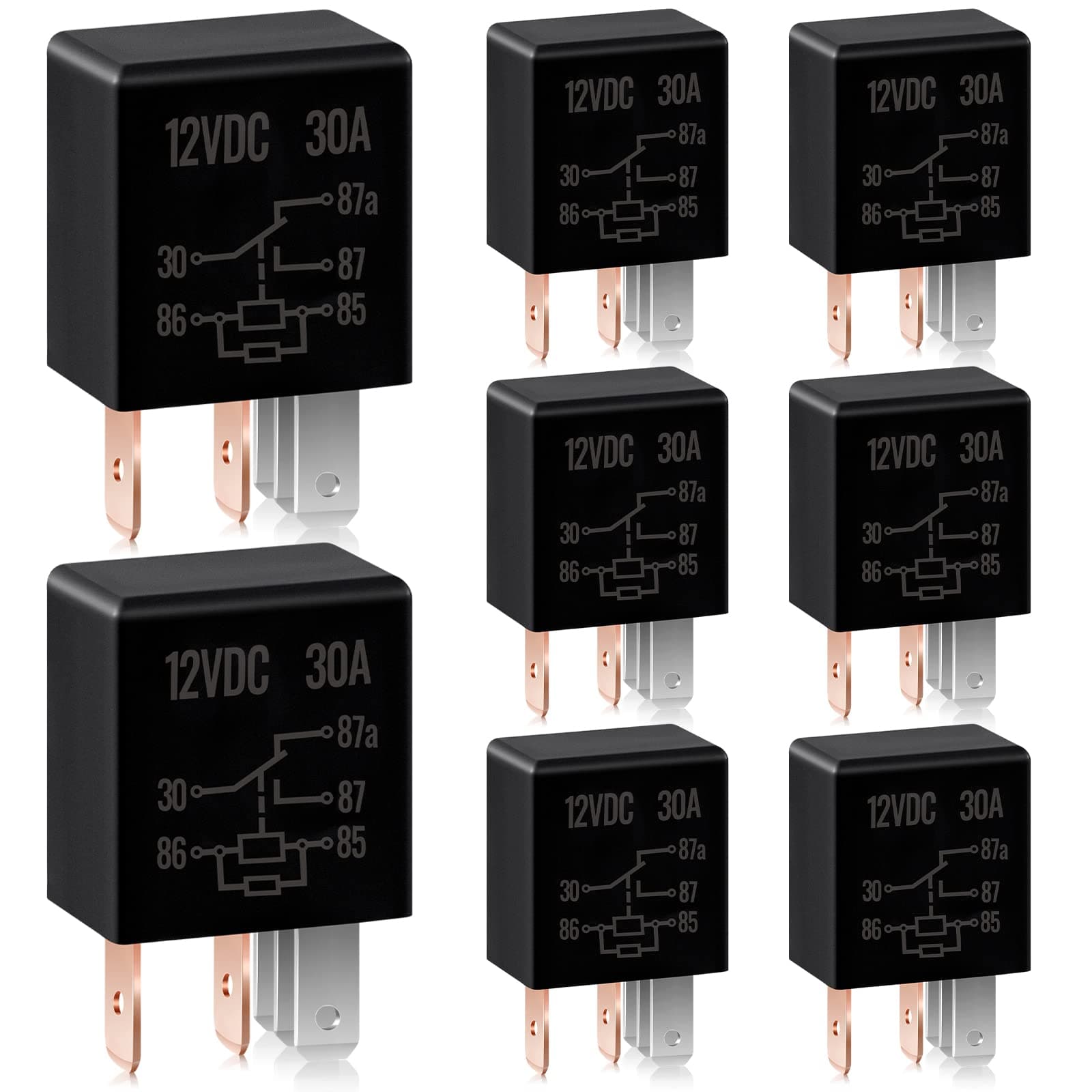 8 Pieces 5 Pin 12V 30A Relay Multi Purpose Automotive Relay Car Heavy Duty Accessories for Car Motor Automotive Replacement Accessories