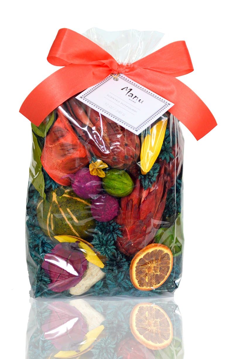 Manu Home SALE Tropical Paradise Potpourri Bag-12 oz Botanicals ~ Beautiful Appearance Great Fresh Scent~ Soft Mango Passion Fruit Scent~ Made in USA