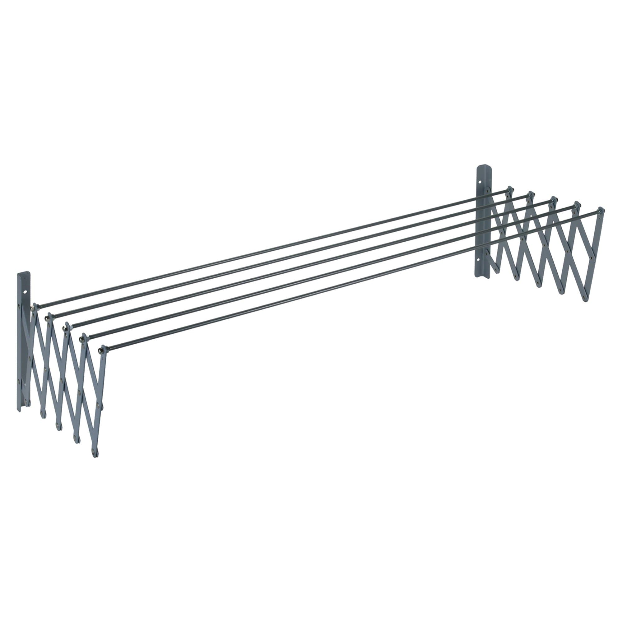 Sauvic Extendable Wall Mounted Grey Clothes Airer 140 cm