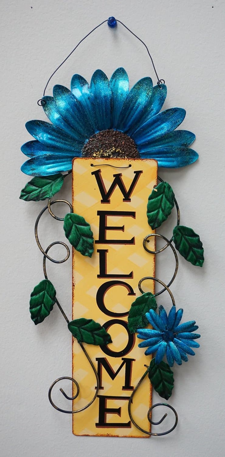 YK Metal Artisanal Welcome Sign (Yellow)