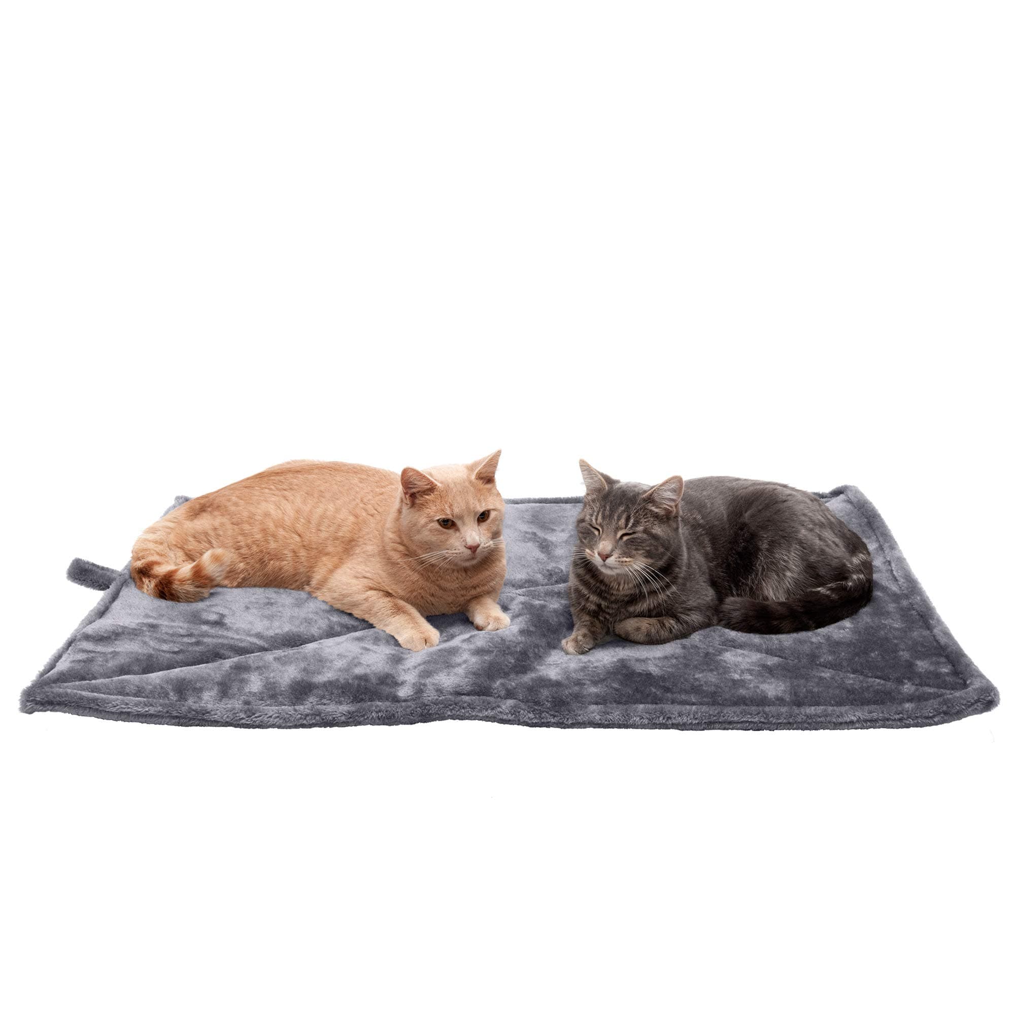 Furhaven ThermaNAP Self-Warming Cat Bed for Indoor Cats & Large/Medium Dogs, Washable & Reflects Body Heat - Quilted Faux Fur Reflective Bed Mat - Gray, Large