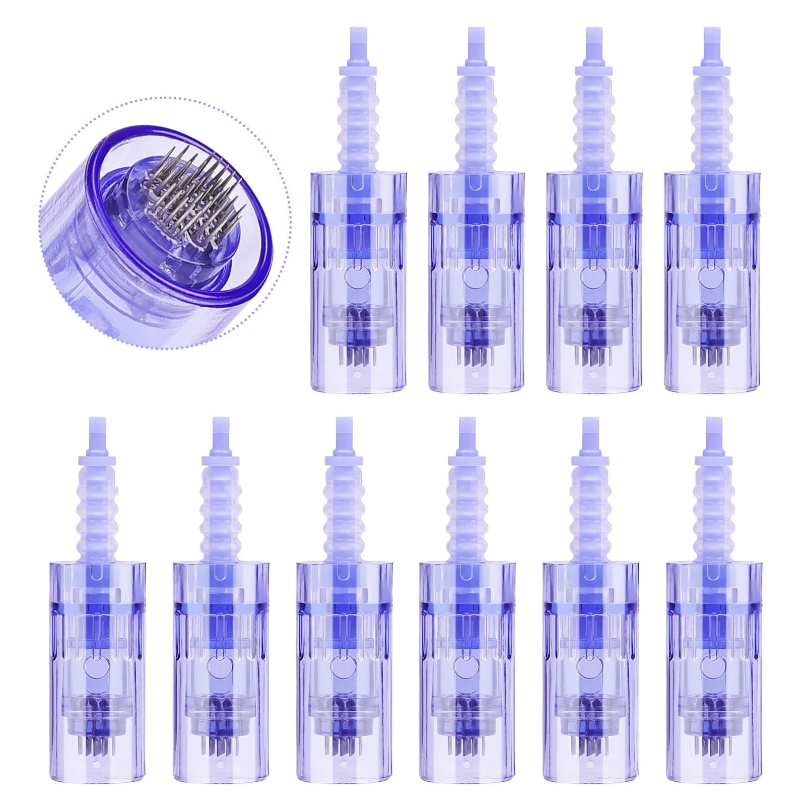 Yofuly 36 Pin Microneedles Dermapen, Micro Cartridge Agulha Microagulha Slot Baionet for Derma Pen Ultima A6 Electric, 10 Pieces