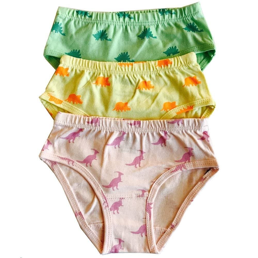 Dinosaur Print Girls Organic Cotton Underwear 6-Pack by Svaha (5T)