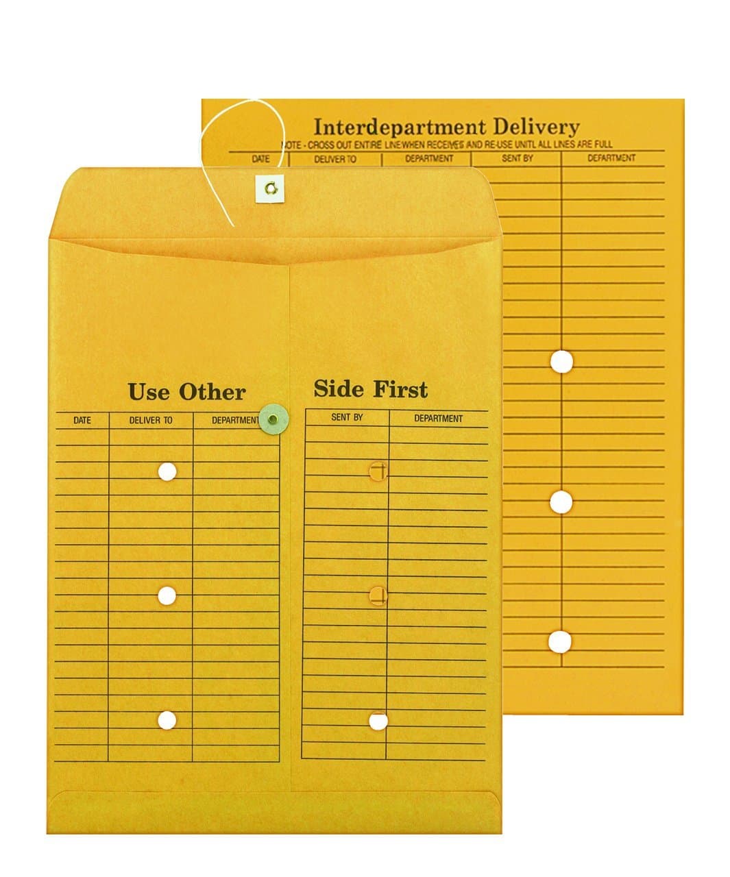 Columbian Brown Kraft String & Button 10 x 13 Inch Interdepartment Envelopes 100 Count (CO880)