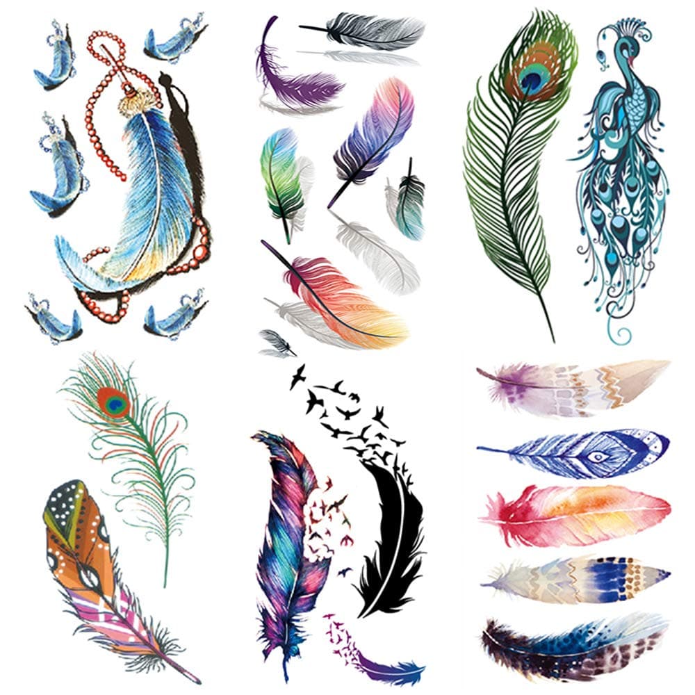 6 Sheets Small Temporary Tattoo Sticker Fake Tattoos for Women Models,Long Lasting Body Art Makeup Sexy Realistic Arm Tattoos