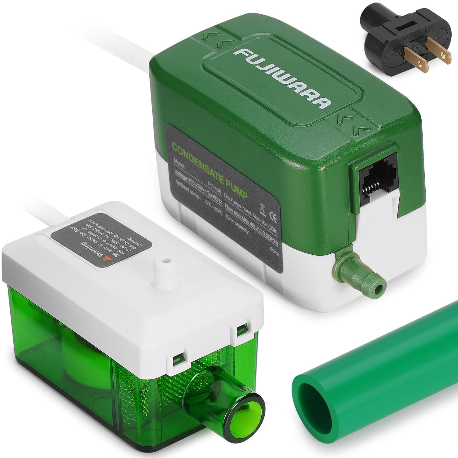 FUJIWARA Condensation Pump, Mini Split, Automatic Condensation Drain Removal, Quiet Pump for HVAC Air Conditioner/Dehumidifier/Furnace/Ice Maker, A/C 1-5HP 3700W (FUJ-40S)