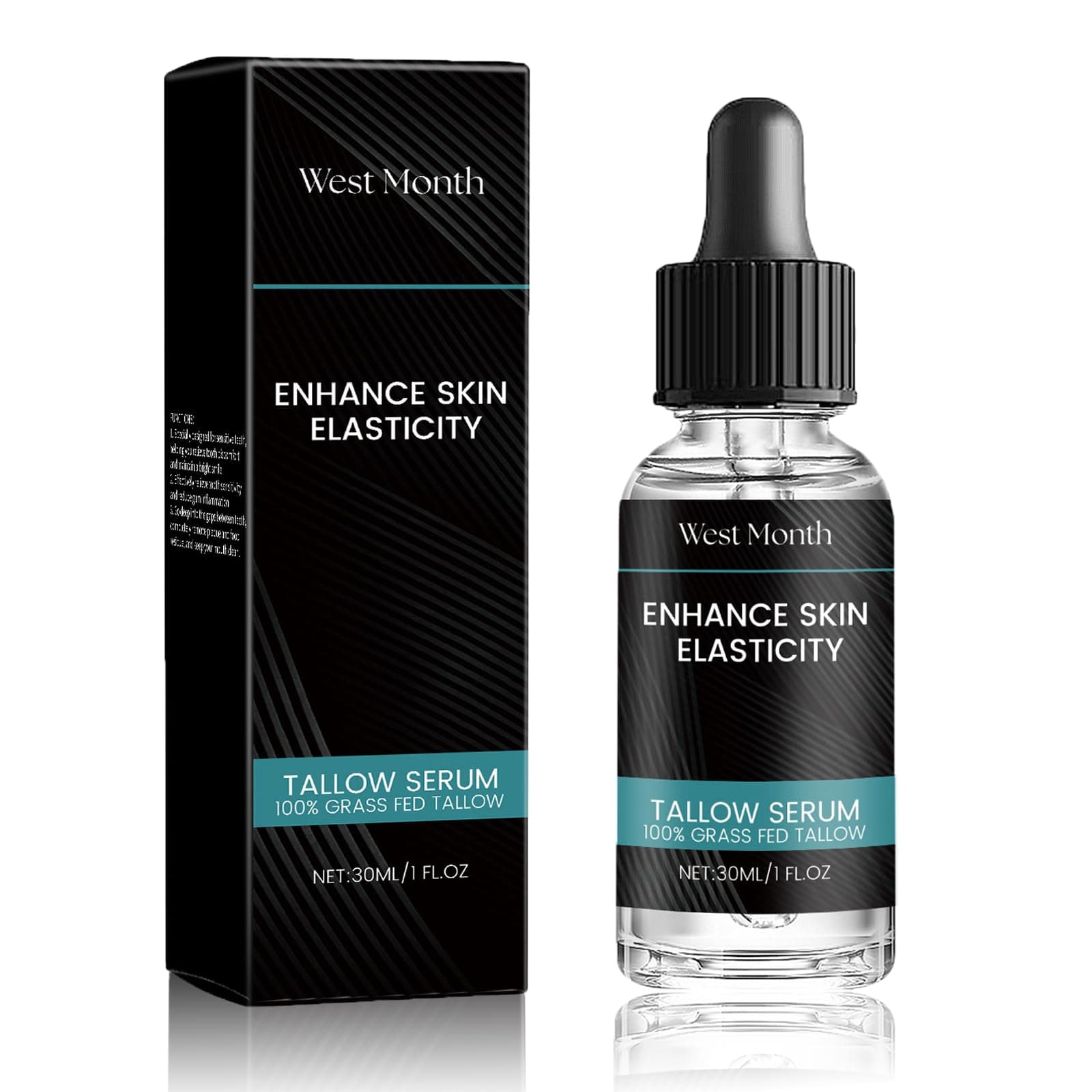 Men's Tallow Facial Serum with Vitamin C & Lavender Oil, Hydrating Anti-Wrinkle Moisturizer for Smooth Skin, 30ml