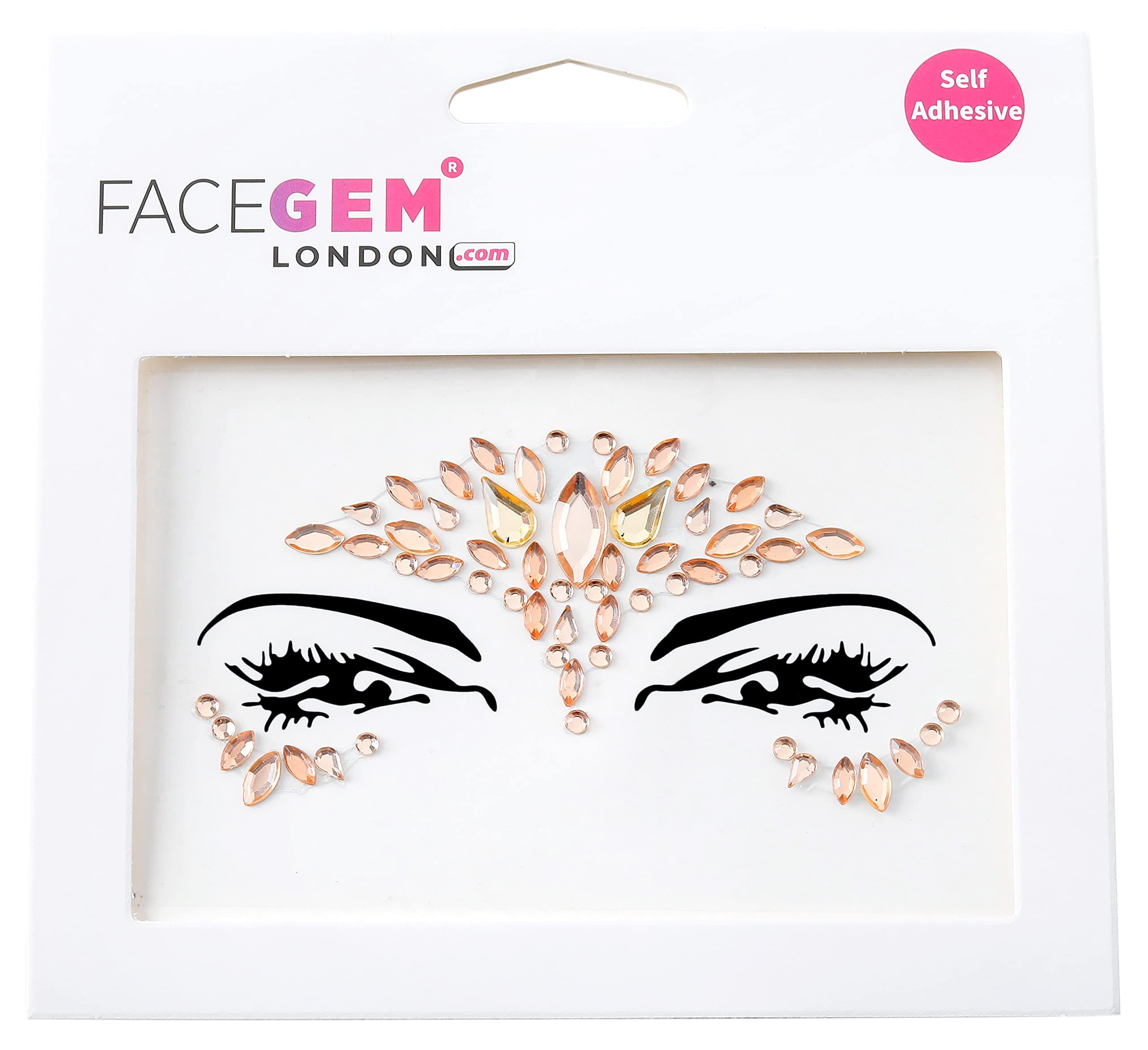 GOLD - Face Gems Adhesive Glitter Jewel Tattoo Sticker Festival Rave Party Body Make Up - ZAK014