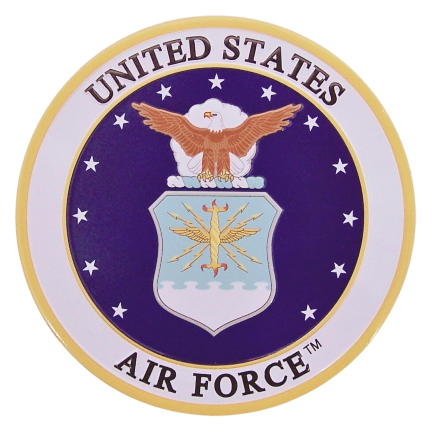 United States Military Air Force Metal Auto Decal Emblem, 4 Inch