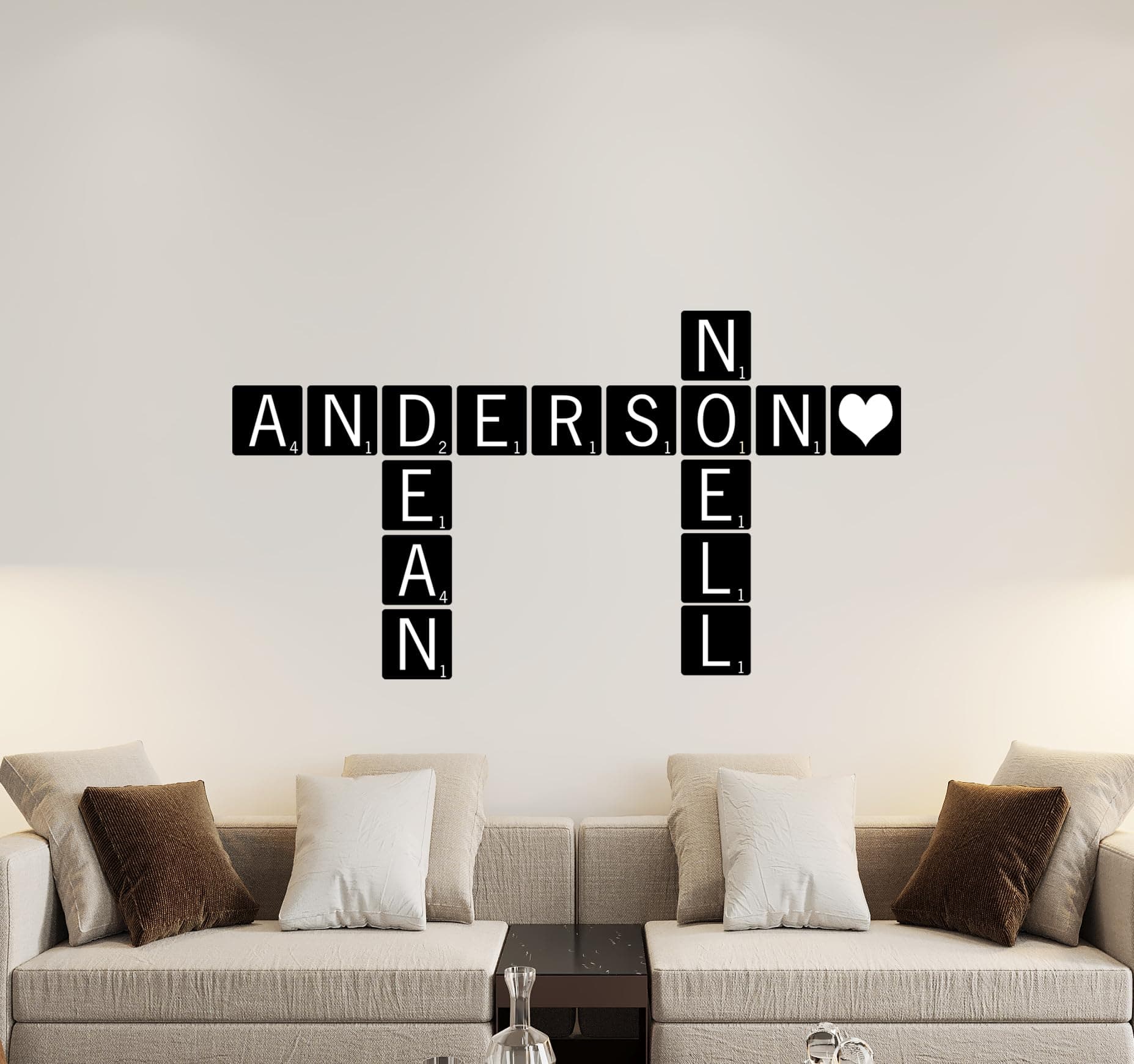 Black Metal Scrabble Wall Tiles - Large 6"x6" Decorative Letters for Gallery Walls, Living Rooms, Bedrooms, and More - Perfect Home Décor & Gift for Scrabble Lovers!