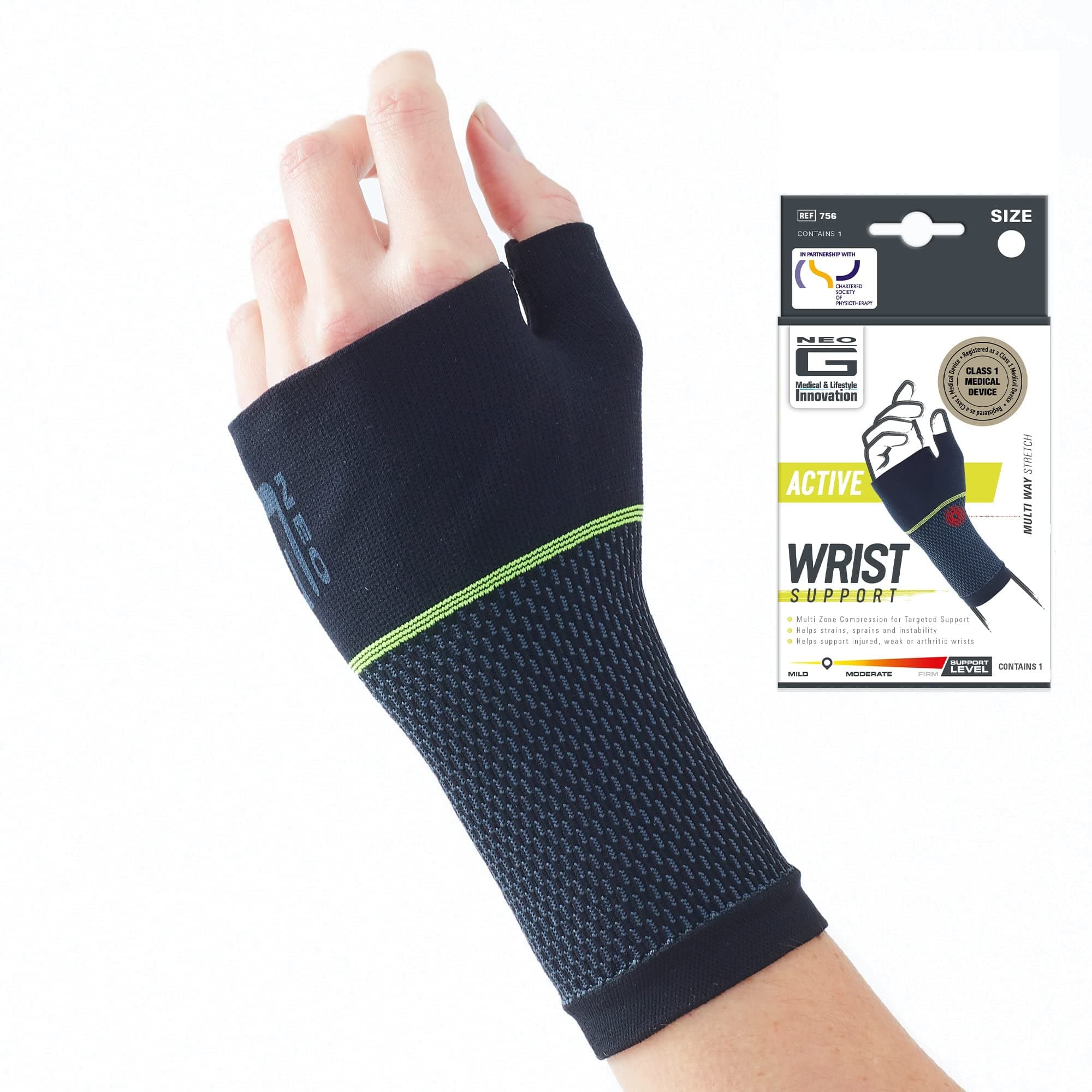 Neo-G Wrist and Thumb Support – Sports, Tennis, Golf Wrist Support - For Sprains, Strains, Tendonitis, Joint Pain, Arthritis, Injury Recovery - Multi Zone Wrist Compression Hand Brace Support – M