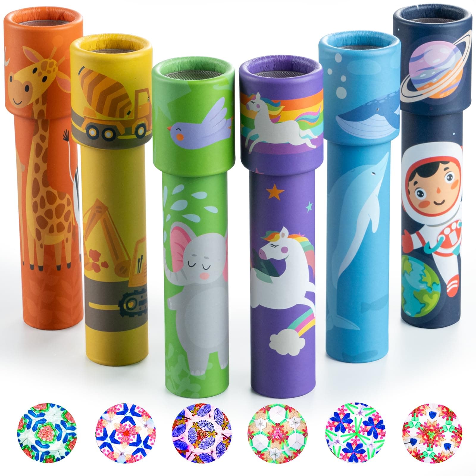 6Pcs Classic Kaleidoscope - Pass the Parcel Gifts for Kids' Birthday, Retro Party Favor Goodie Bag Fillers Return Gifts Carnival Prize and Stocking Stuffers