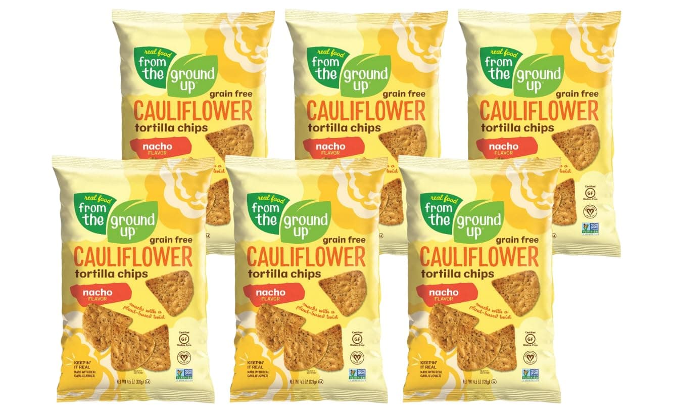 Cauliflower Tortilla Chips - 6Count, 4.5 Oz Bags (Nacho)