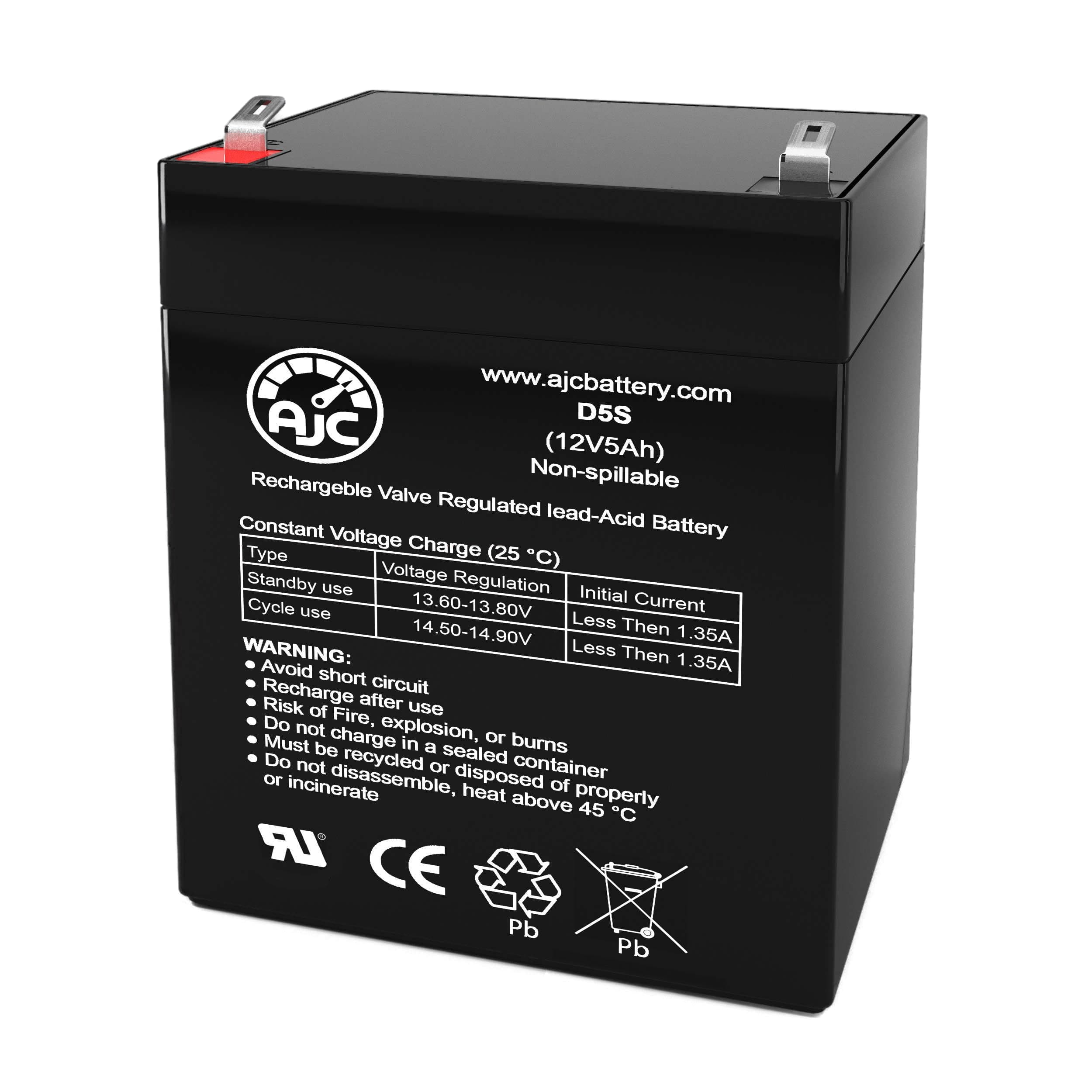 AJC Battery Compatible with Razor PowerRider 360 Electric Tricycle 12V 5Ah Electric Scooter Battery