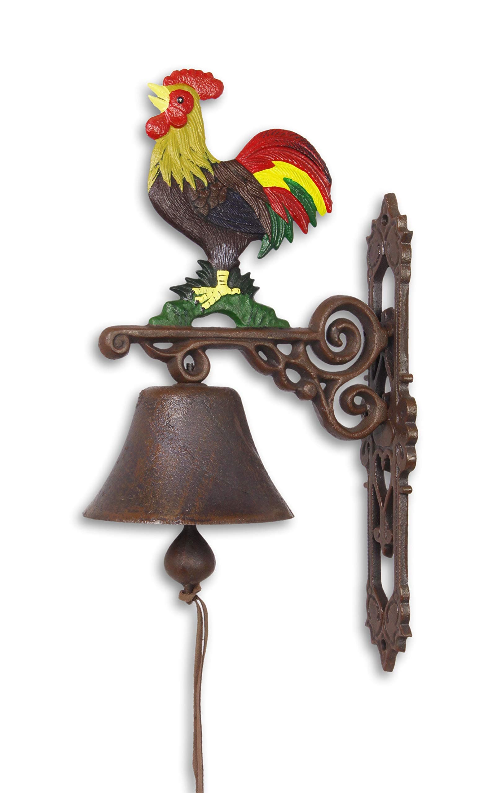 Chicken Wall Doorbell Bell Cast Iron Set of 2 Country House Design Height 38,5 cm