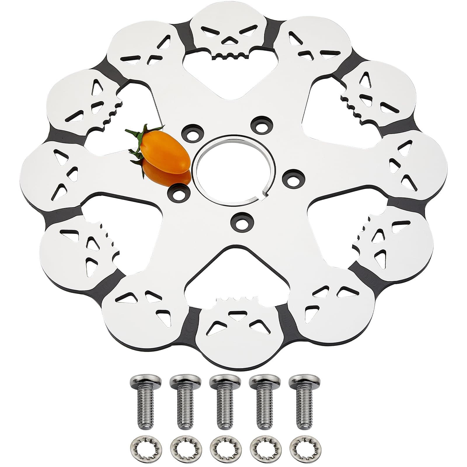 11.5'' Skull Front Brake Rotor for Harley Davidson Sportster 1984-2013,Softail 1984-2014,Dyna 1991-2005,Early Super Glide Models 1984-1991,Touring 1984-2007 Mirror-Polished