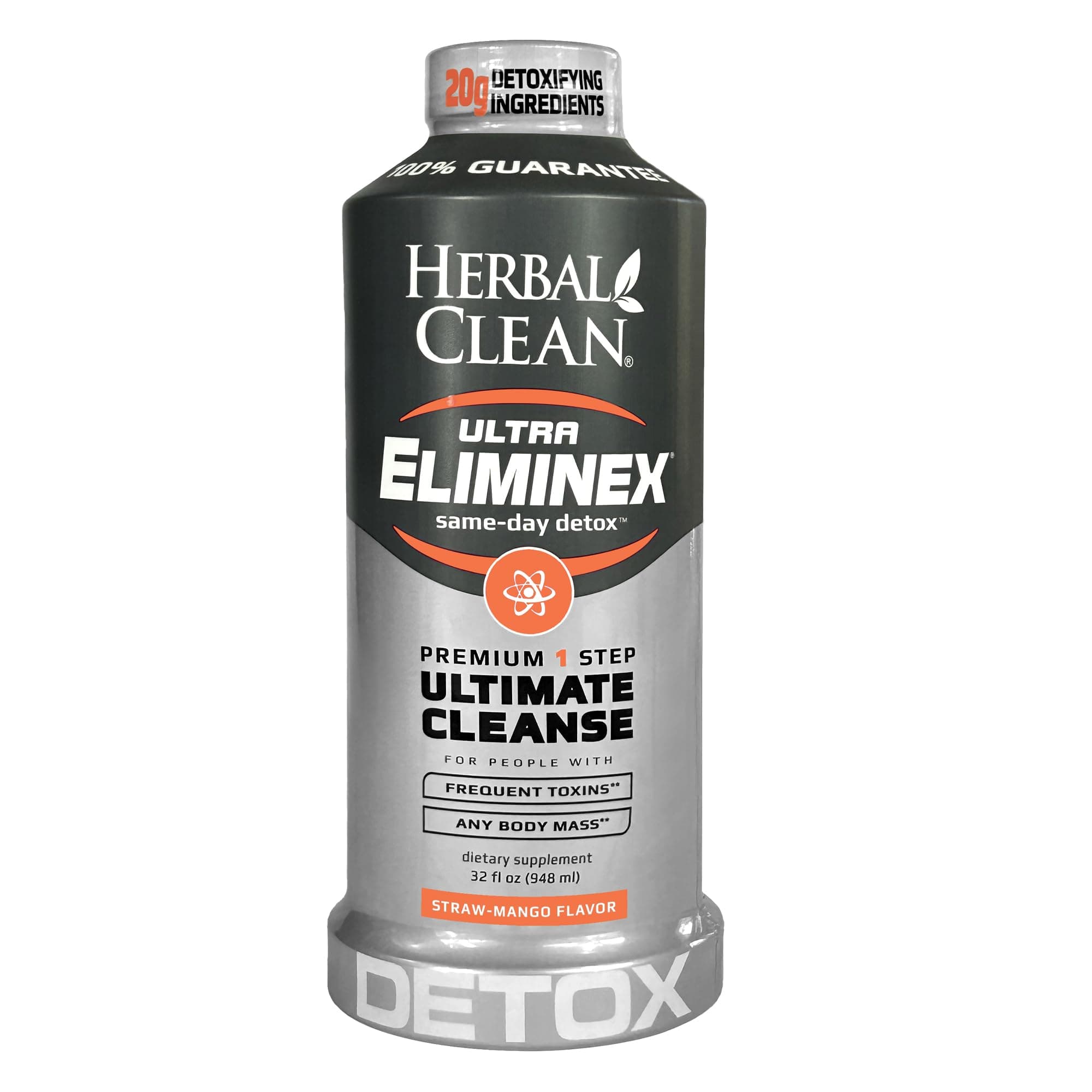 Same Day Ultra Eliminex Detox Cleanse Drink* (32 fl oz) - Straw-Mango Flavor Full Body Cleanse Detox Drink with Milk Thistle Seed* for high Toxin*, Vitamin B12 for Men & Women