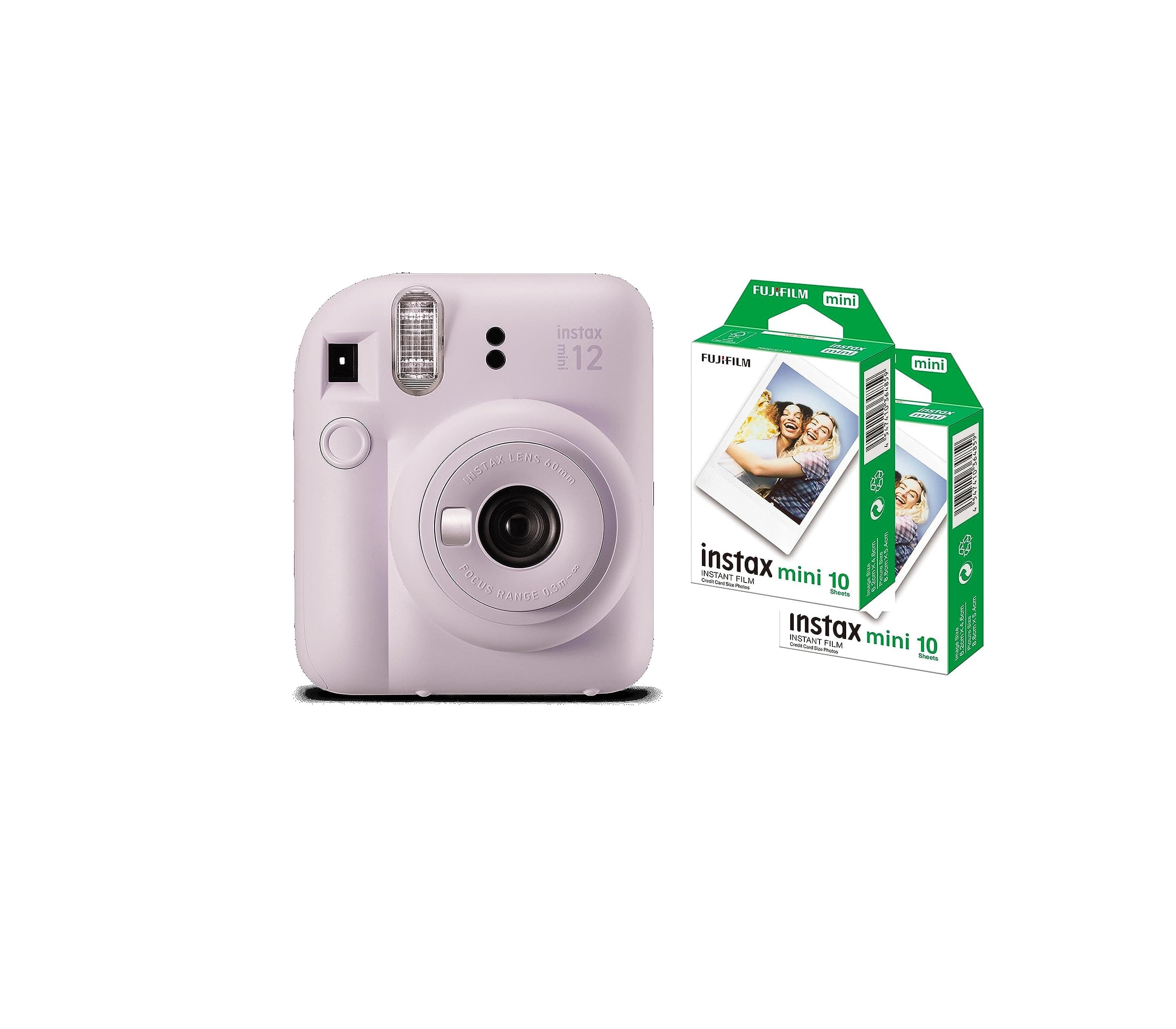Fujifilm Instax Mini 12 Instant Camera - Lilac Purple + 2 Pack Film