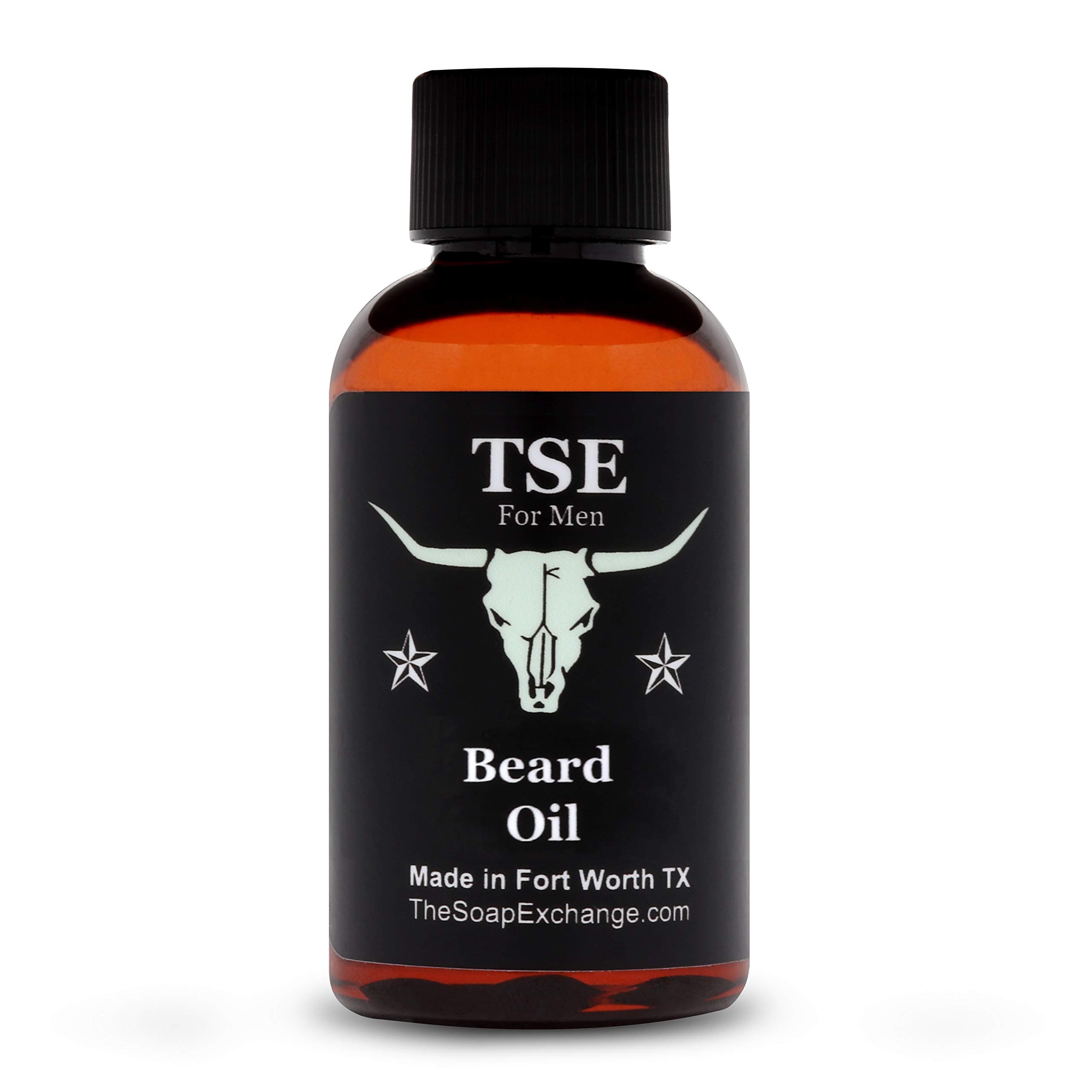 TSE for Men Beard Oil - Beach Bum Scent - Hand Crafted 2 fl oz / 60 ml Deep Conditioner, Nourishing Softener, Natural Ingredients, Stop Itching, Made in the USA.