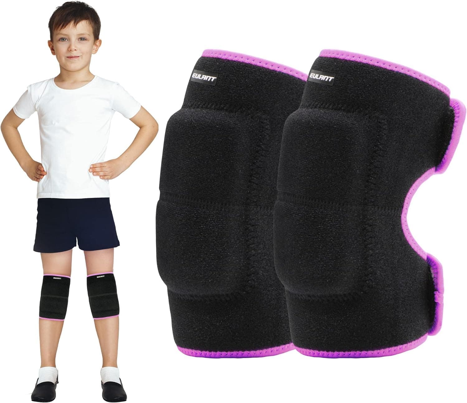 EULANT Volleyball Knee Pads,Soft Protective Knee Supports for Kids/Juniors/Adults, Adjustable Knee Protector for Dance Rugby Cycling Ski Skate Martial Arts Wrestling Scooter MTB Pilate Work