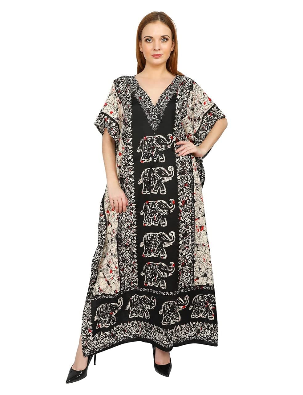 Women Kaftan Dress Kimono Caftan Ladies Long Gown Beach Cover Up Night Maxi Tunic Dresses Plus Size