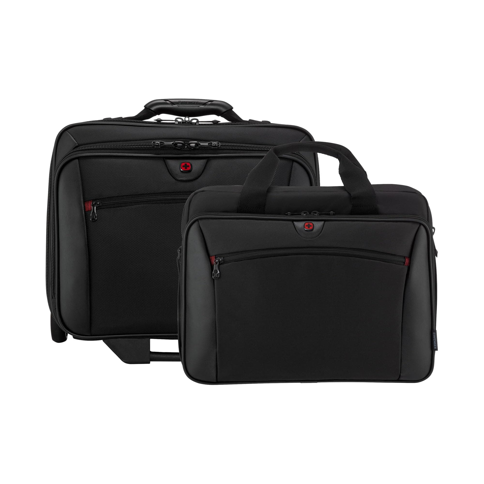 Wenger 600661 POTOMAC 17 Inch 2-Piece Business Wheeled Laptop Briefcase, Padded laptop compartment with Matching 15.4 Inch Laptop Case in Black (23 Litre),Black,42 cm, Black, 42 cm, Roller Case