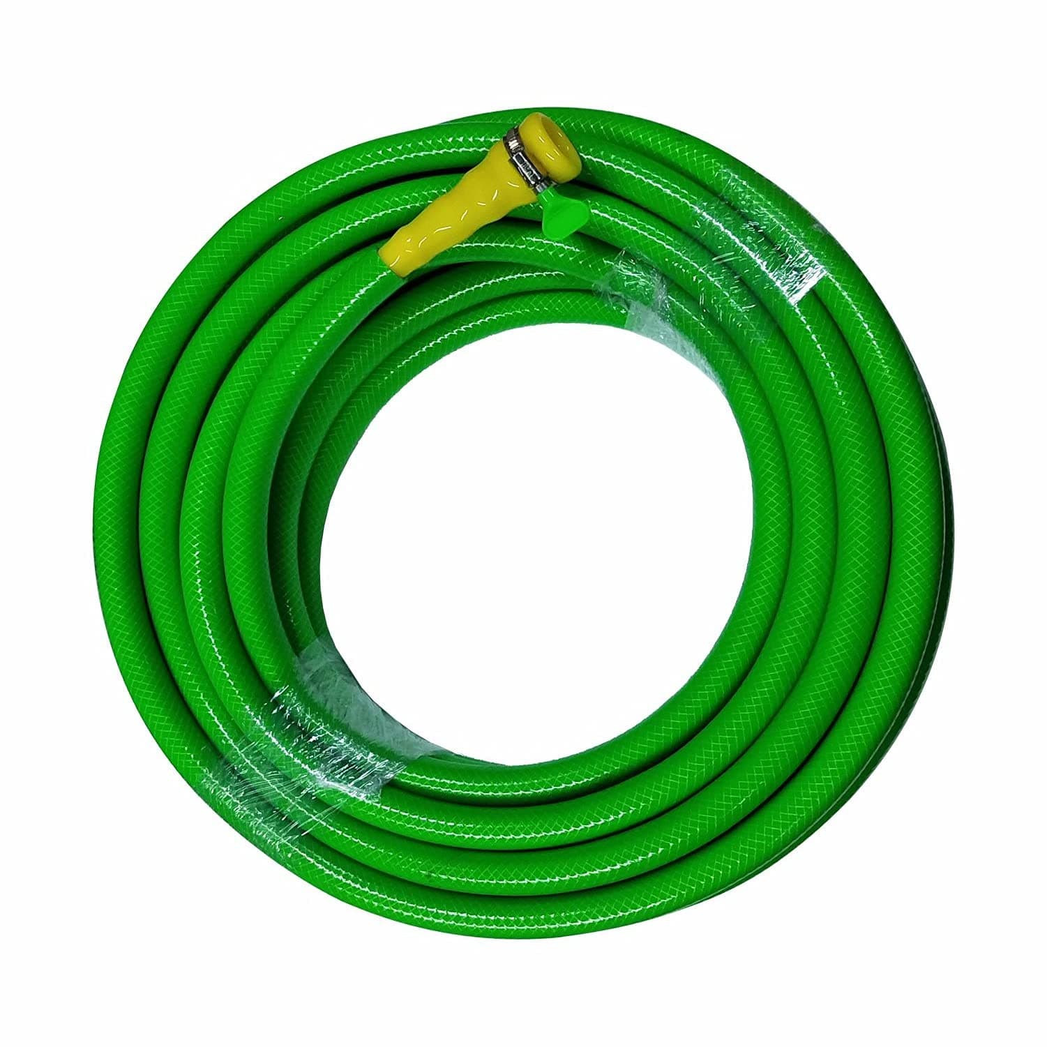 TechnoCrafts PVC Braided Hose 15 Meter (50 feet) 3/4" (0.75 Inch or 19mm) Bore Size - 3 Layered Hose Pipe with 1/2" Tap Connector & Butterfly Clamps