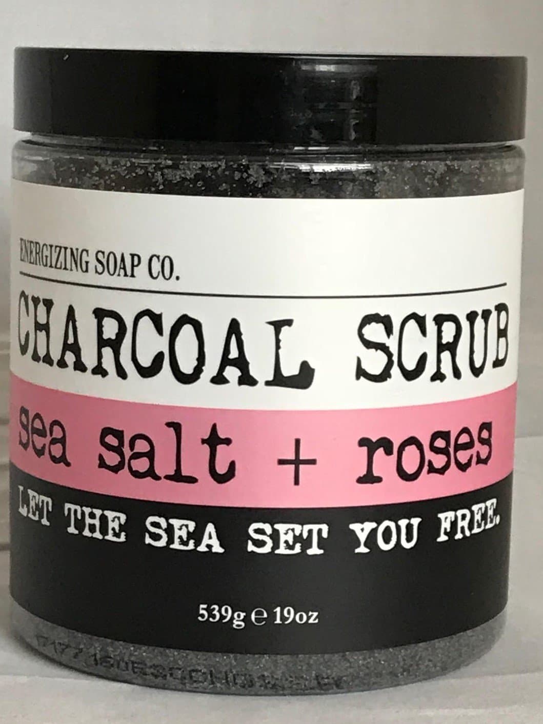 Home & Body Co. Energizing Soap Co. Charcoal Body Scrub Sea Salt + Roses 19 Oz.