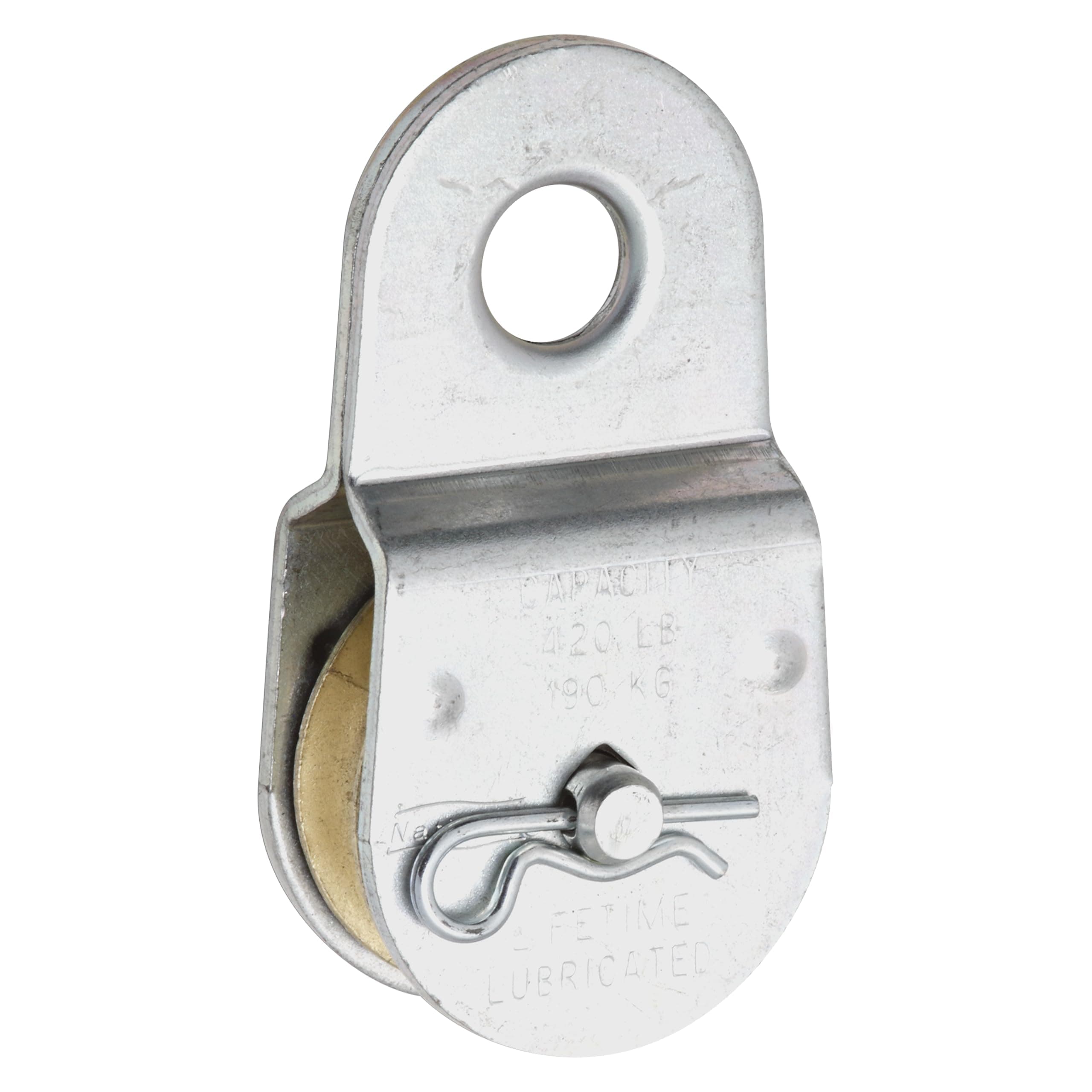 National Hardware N195-800 Fixed Single Pulley in Zinc Plated, 1-1/2"