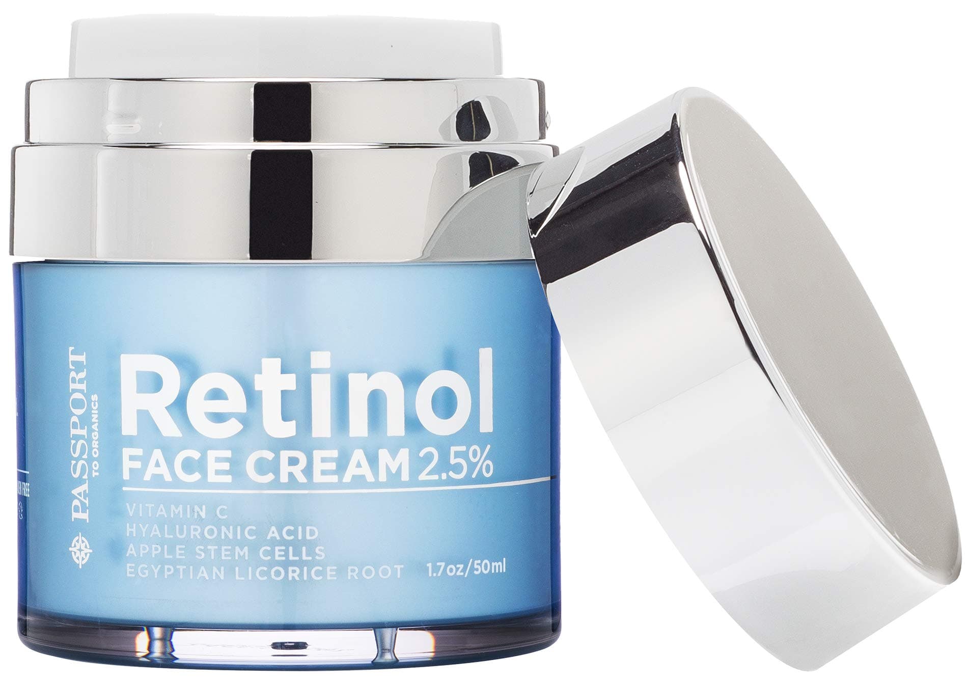 Retinol 2.5% High Potency Face Cream - Anti-Aging Cream - Organic Moisturizing Cream with Vitamin C, Hyaluronic Acid & Essential Oils - Retinol Moisturizer for Dry Skin - 1.7oz