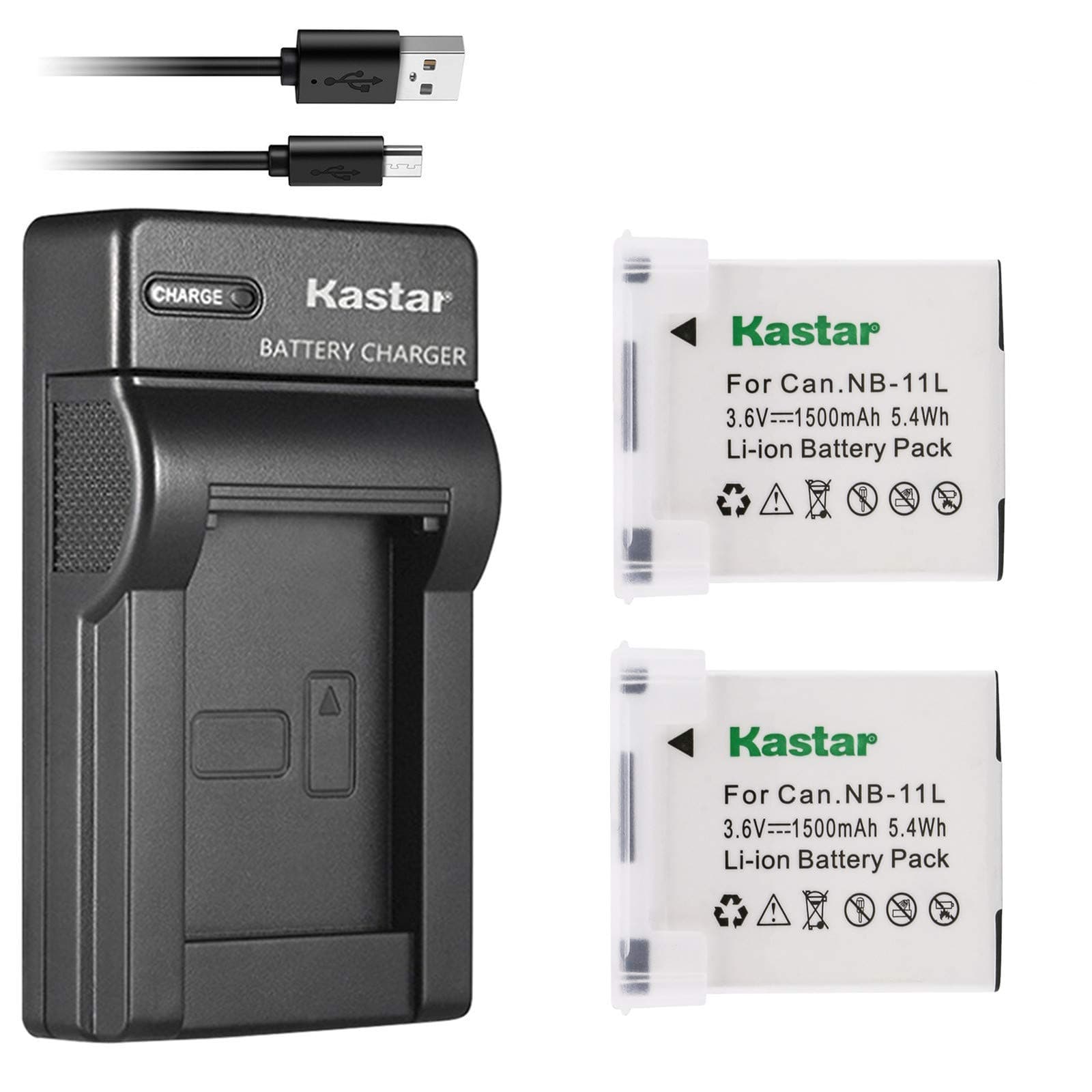 Battery (X2) & Slim USB Charger for Canon NB-11L and PowerShot SX410 is SX400 is ELPH 170 is 340 HS 320 HS 130HS 110 HS 1150 HS A2300 is A2400 is A2500 A2600 A3400 is A3500 is A4000 Cameras