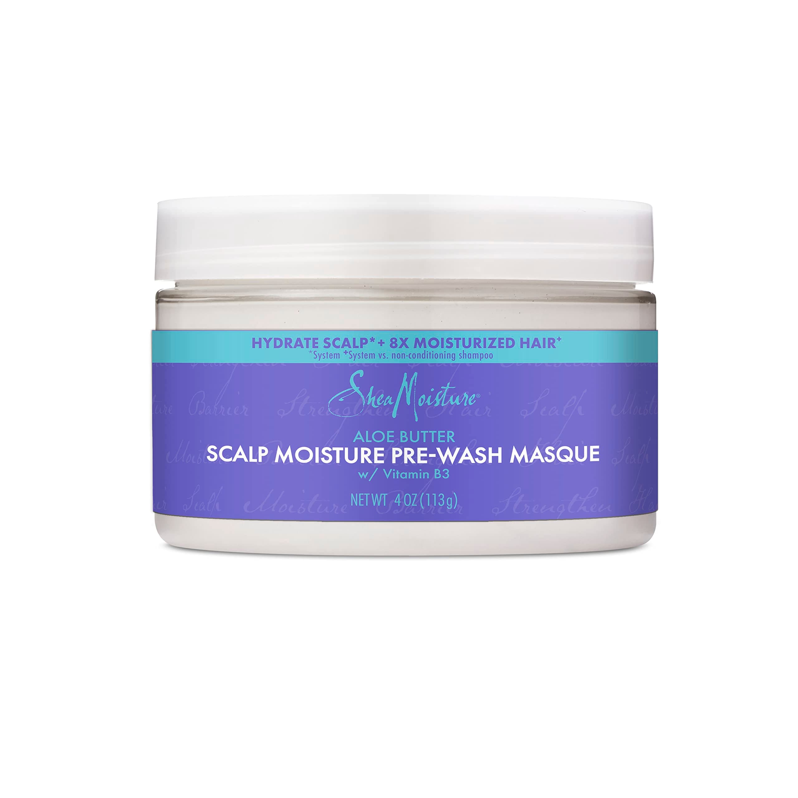 SHEA MOISTURE SheaMoisture Scalp Moisture Hair Masque Pre-Wash Hair Care with A boost of Hydration Aloe Butter & Vitamin B3 To Hydrate Scalp + Moisturised Hair 118ml