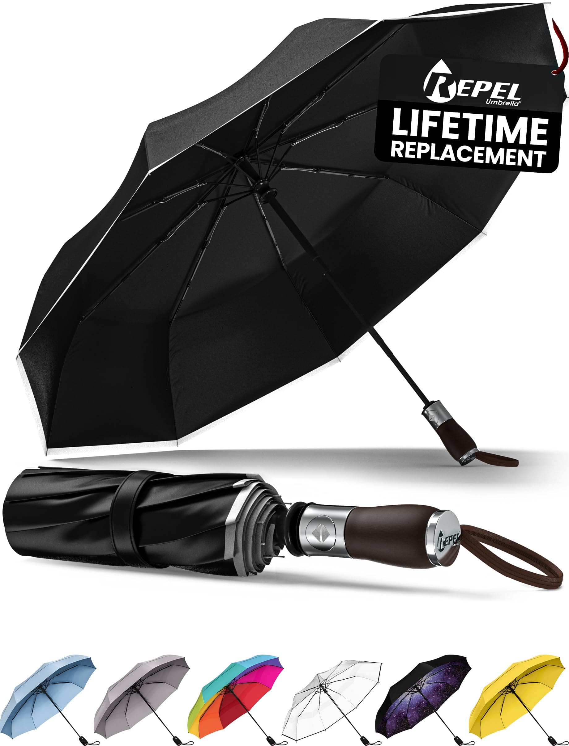 The Original Portable Travel Umbrella - Umbrellas for Rain Windproof, Strong Compact Umbrella for Wind and Rain, Perfect Car Umbrella, Golf Umbrella, Backpack, and On-the-Go