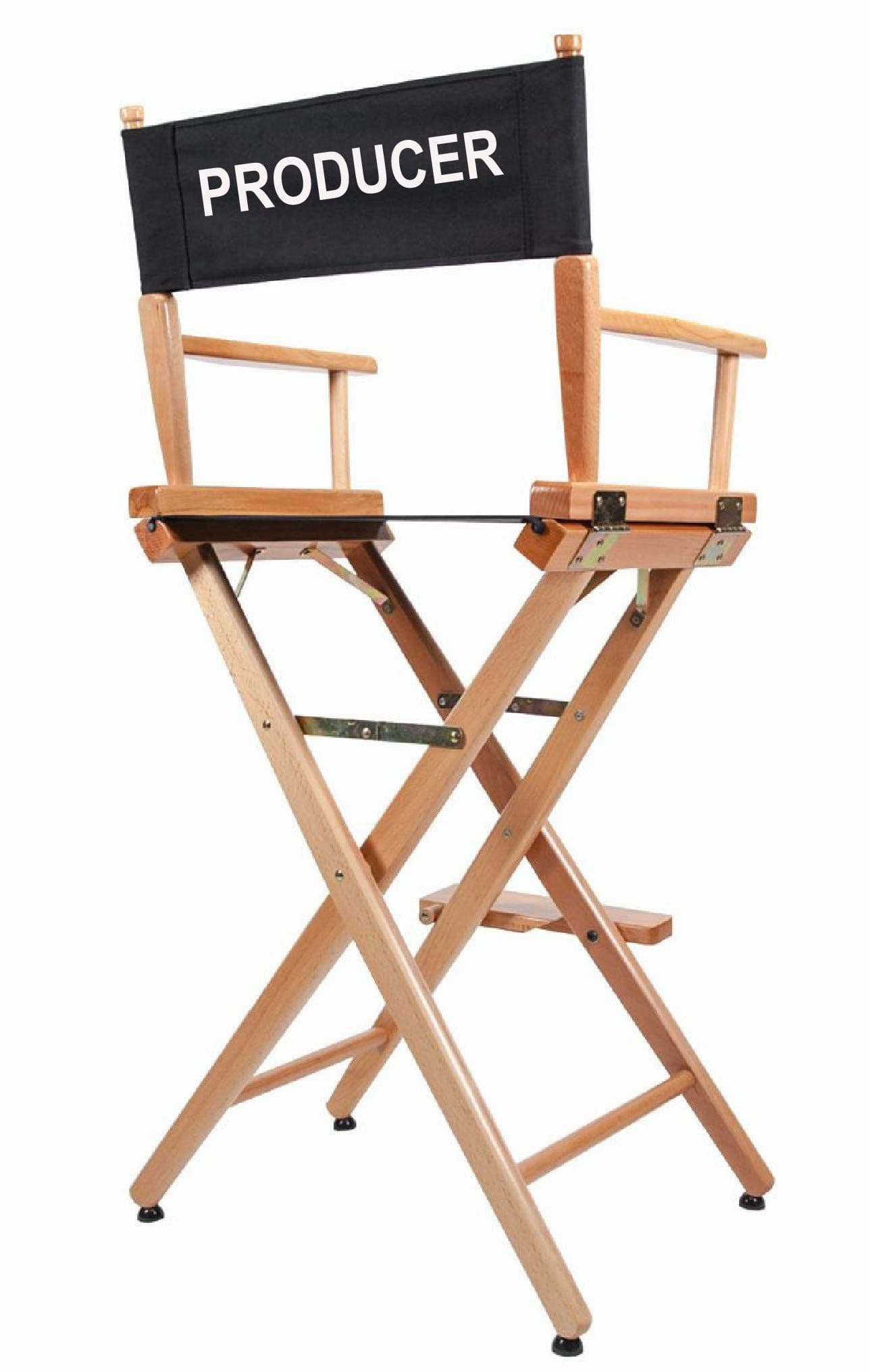 Filmcraft Professional Grade Studio Director's Chairs (30" Bar Height, Natural Finish, Printed Producer Canvas)