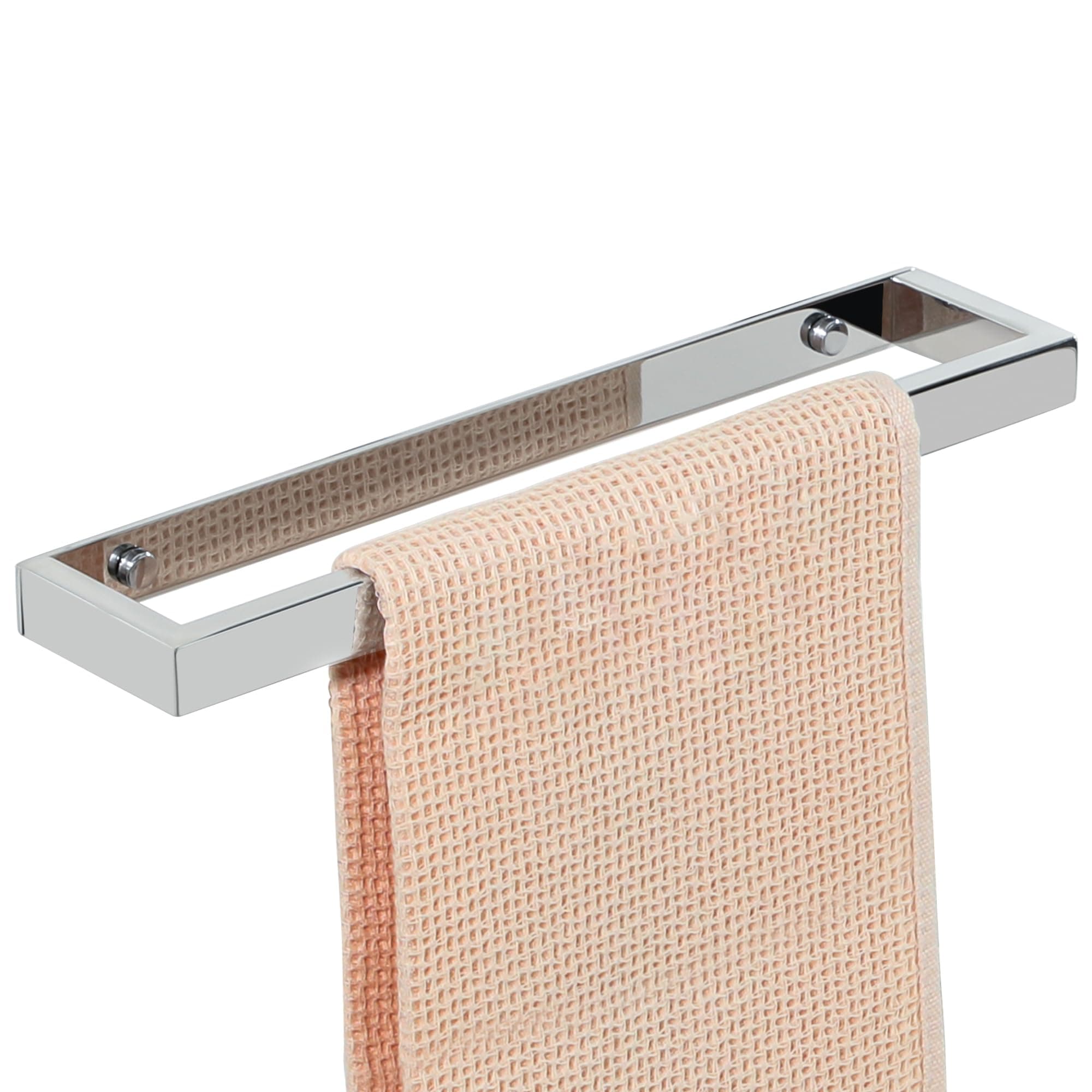 Towel Rail Hand Towel Holder for Bathroom Self Adhesive & Screw Towel Ring SUS304 Stainless Steel 30CM Wall Mounted No Drilling, Polished Chrome